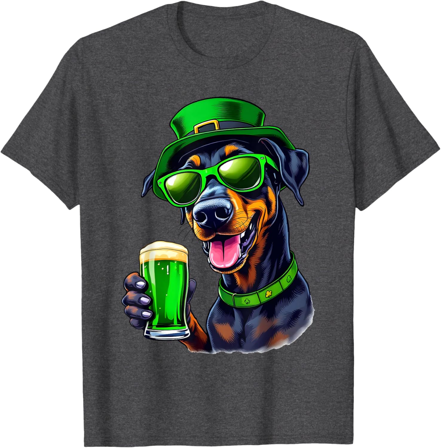 Adorable Doberman St. Patrick's Day Beer T-Shirt for Dogs - Festive Pet Wear - 4