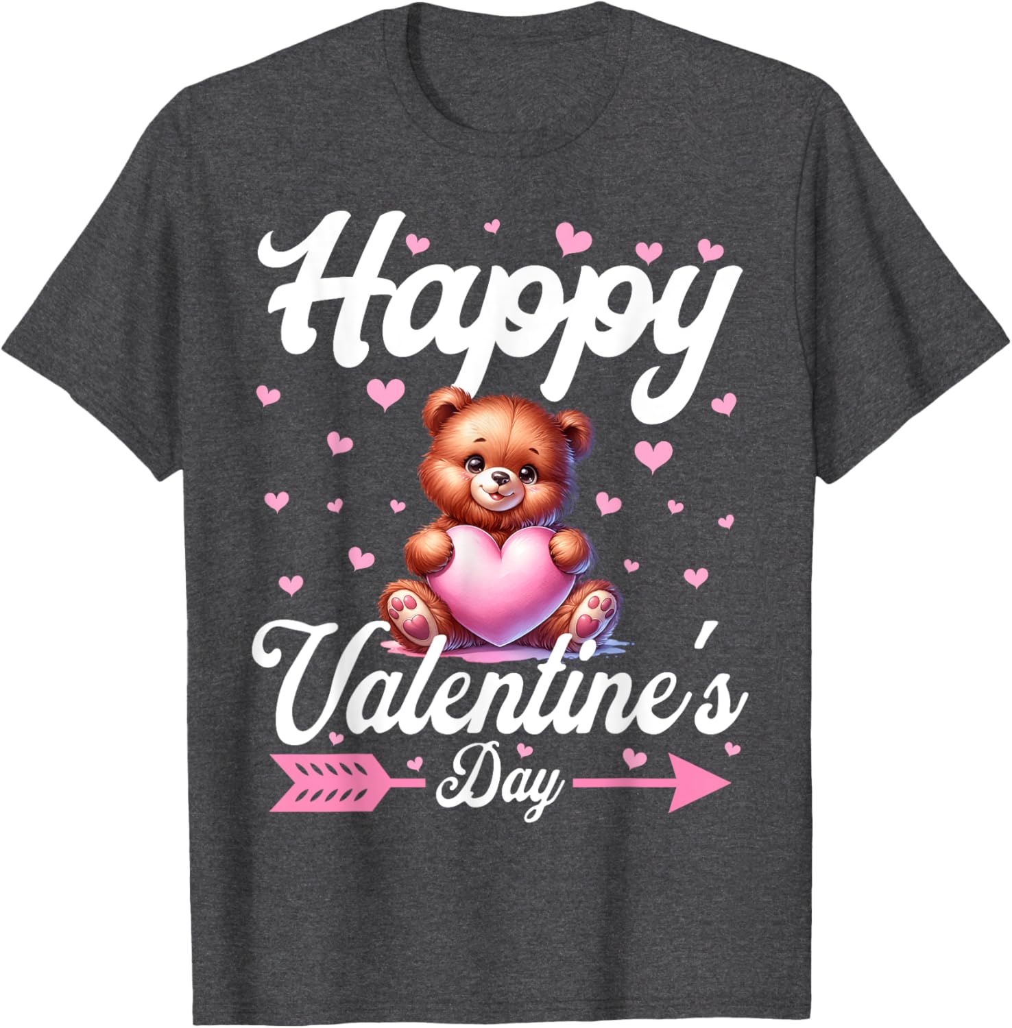 Cute Teddy Bear Holding Heart Happy Valentine's Day T-Shirt for Kids - 15