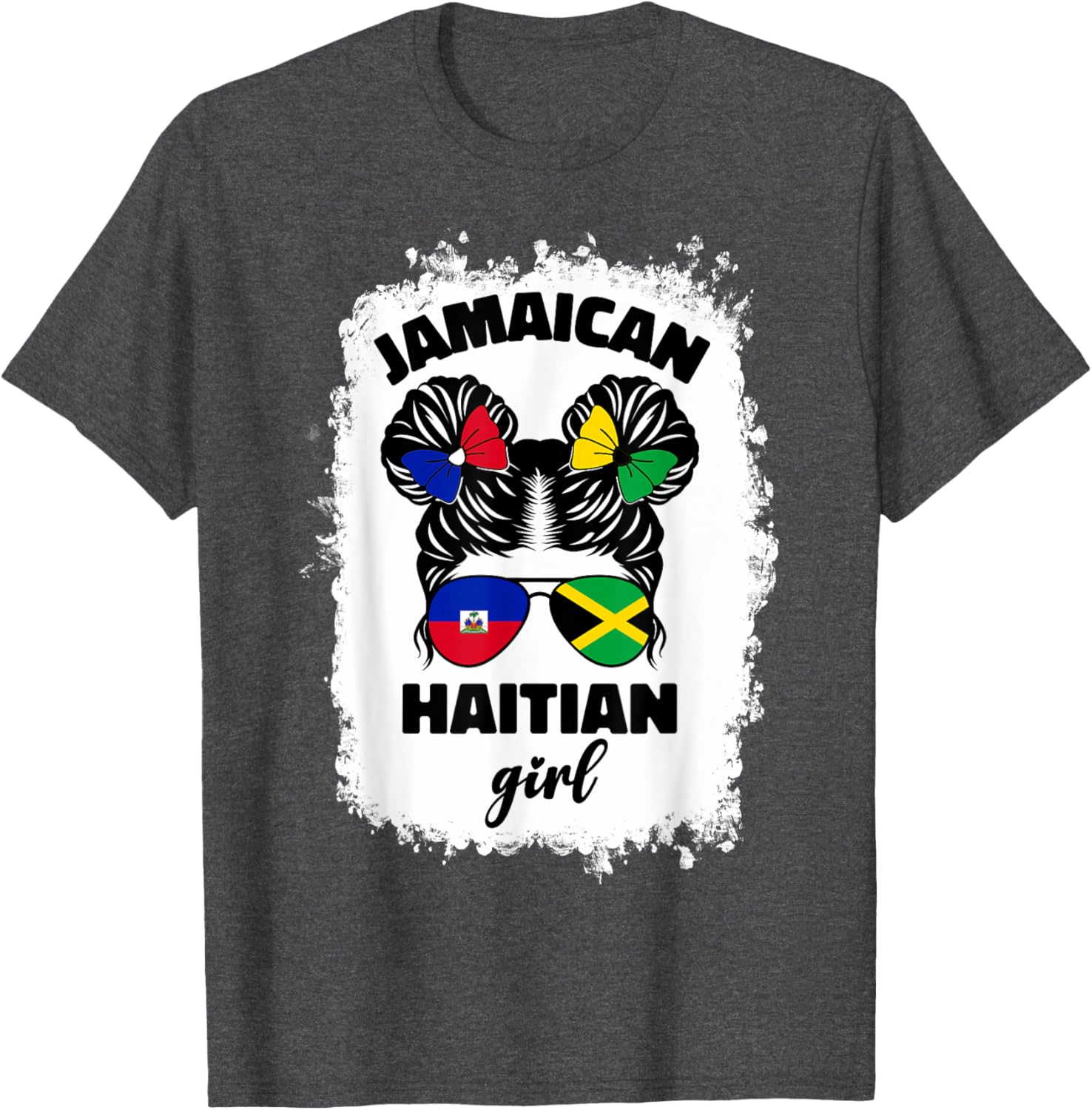 Half Jamaican Haitian Kids T-Shirt with Jamaica and Haiti Flag Design - 13