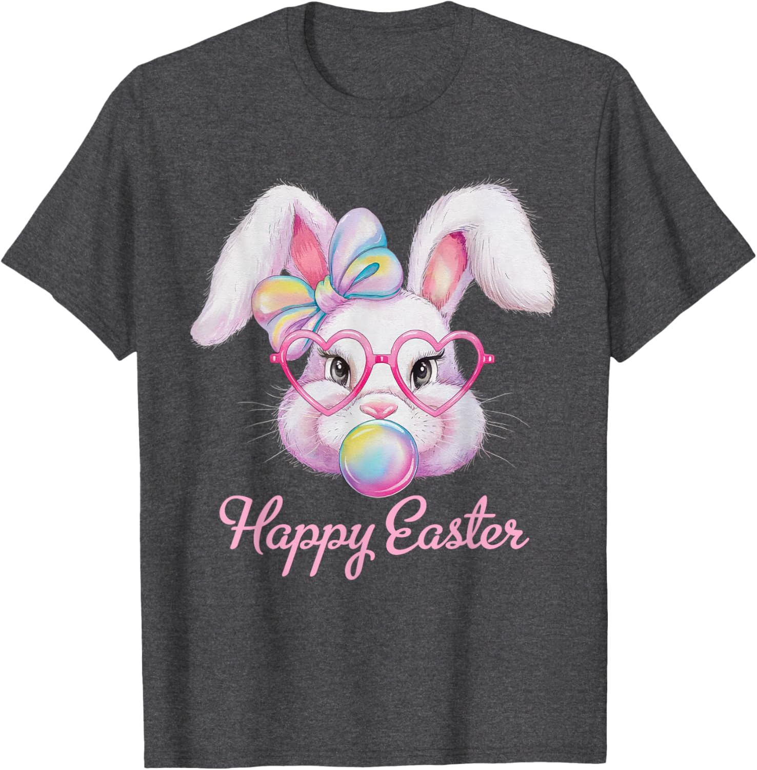 Happy Easter Cute Bunny Rabbit Face Tie Dye T-Shirt for Girls - 18
