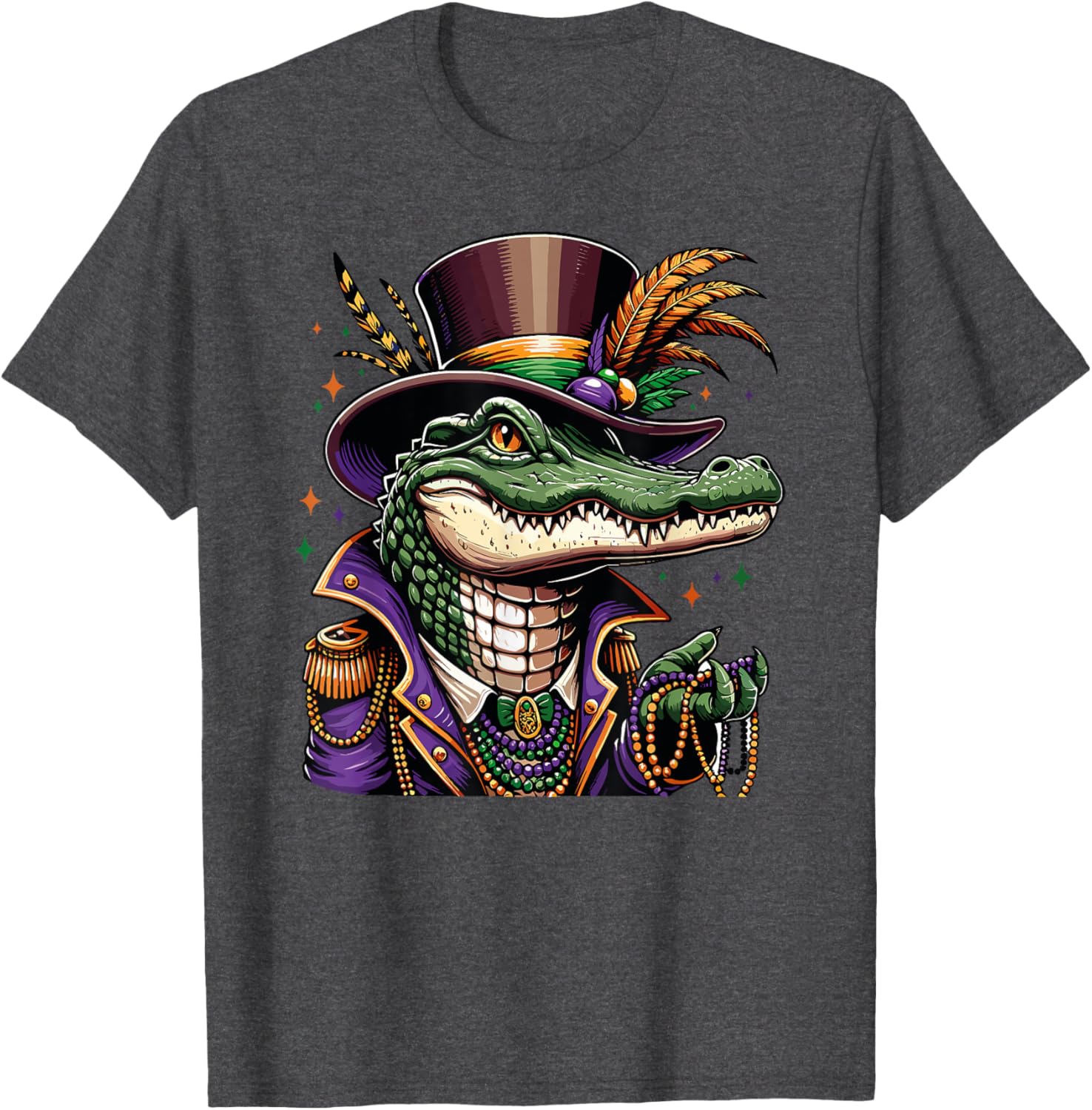 Mardigator Mardi Gras Alligator T-Shirt for Fun Men and Women - 9
