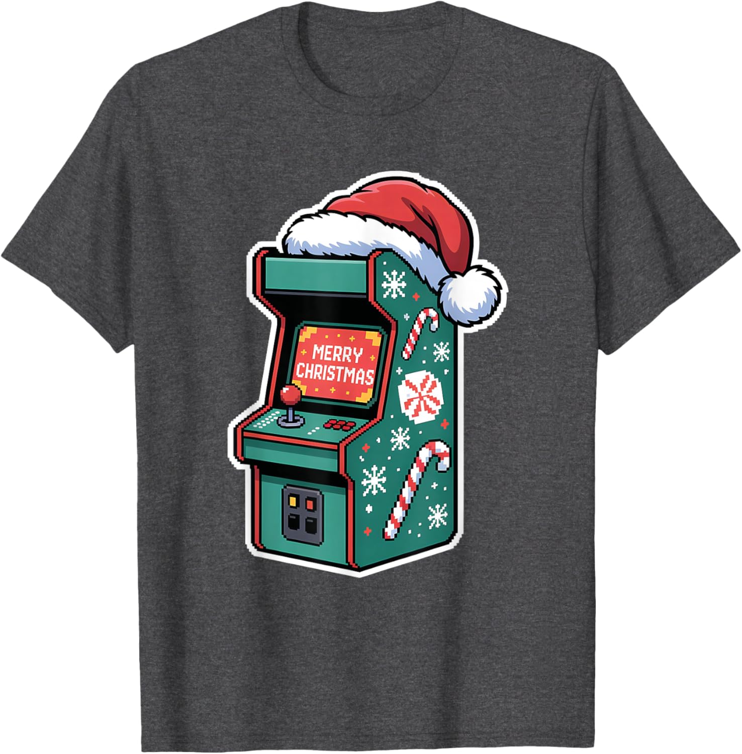 Festive Christmas Arcade Machine T-Shirt for Holiday Cheer - 4
