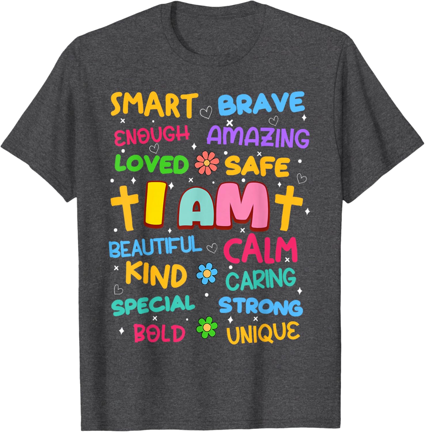 Colorful I Am Daily Affirmation T-Shirt for Christian Toddler Girls - 4