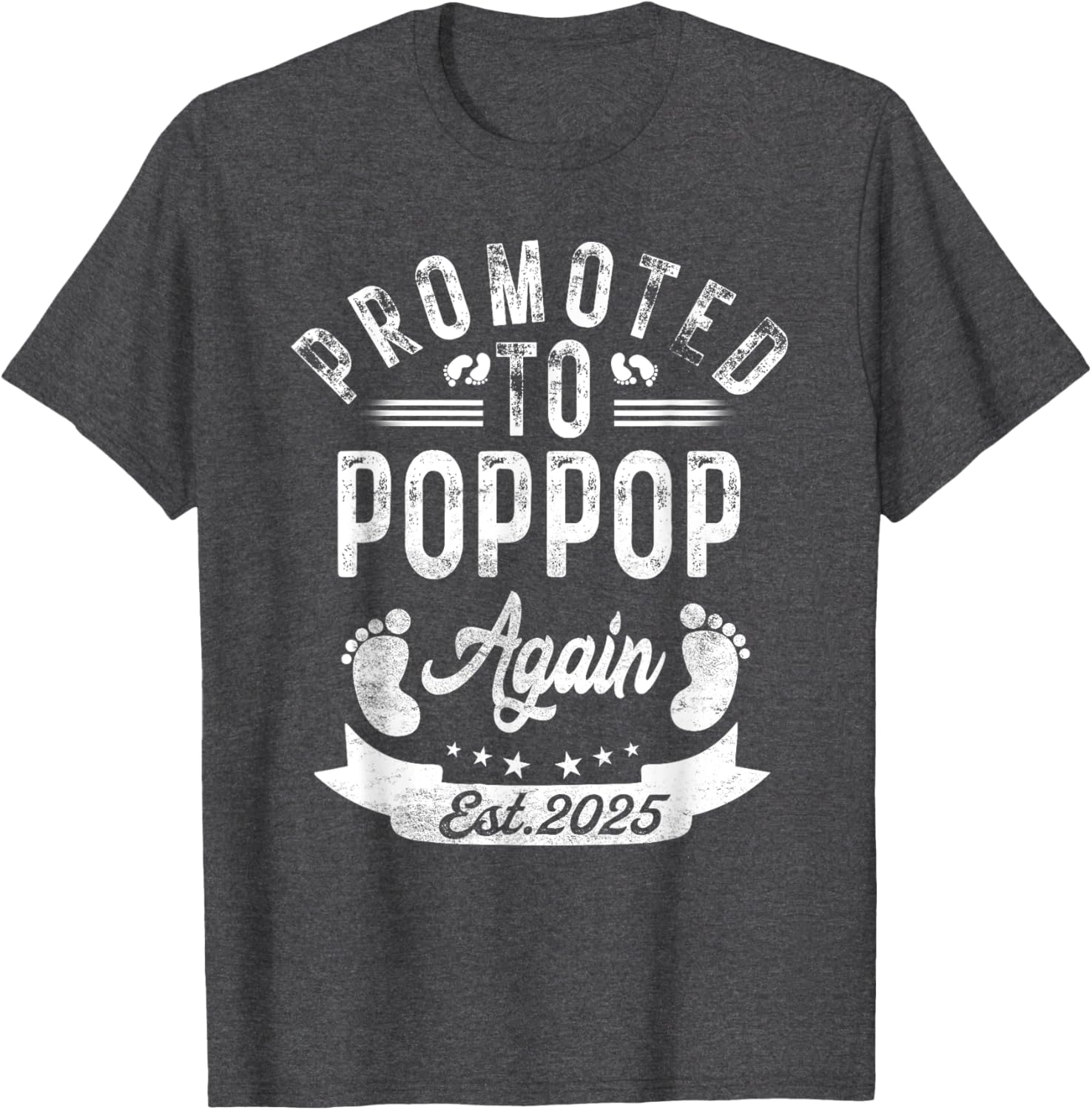 Promoted To Poppop Again EST 2025 Cute Pregnancy Announcement T-Shirt - 21