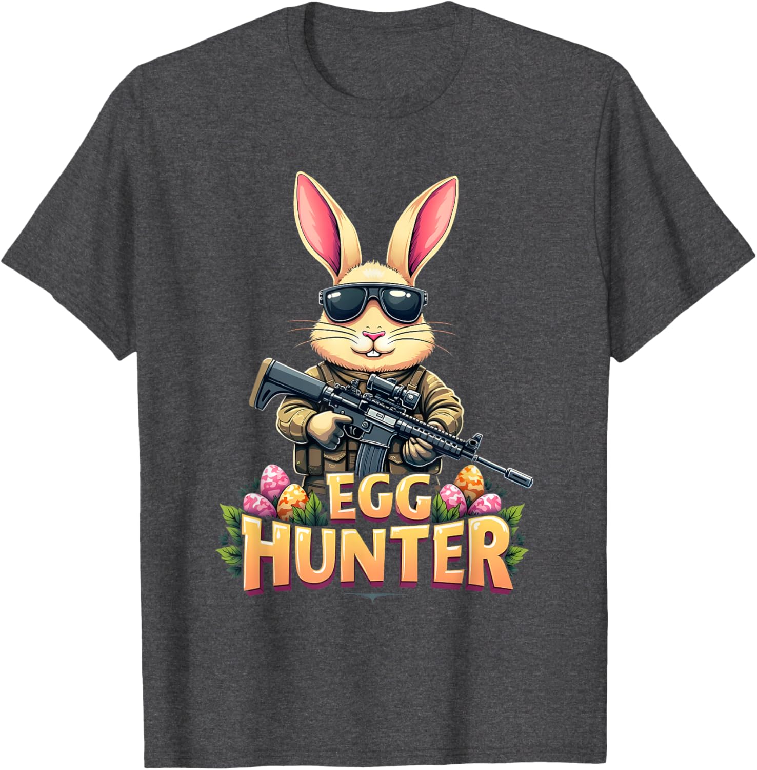 Cute Easter Egg Hunter Boys T-Shirt Featuring Deer Bunny Design - 18