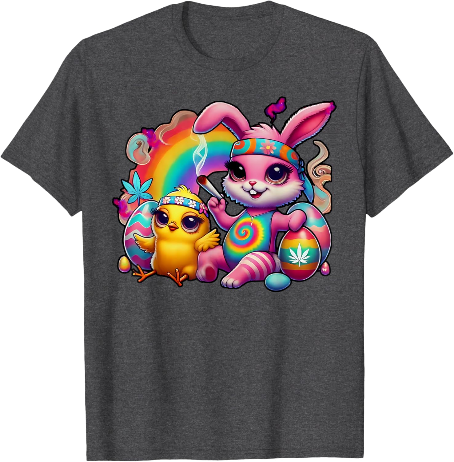 Stoned Easter Bunny Chick T-Shirt for Cannabis Lovers and Fun Celebrations - 2