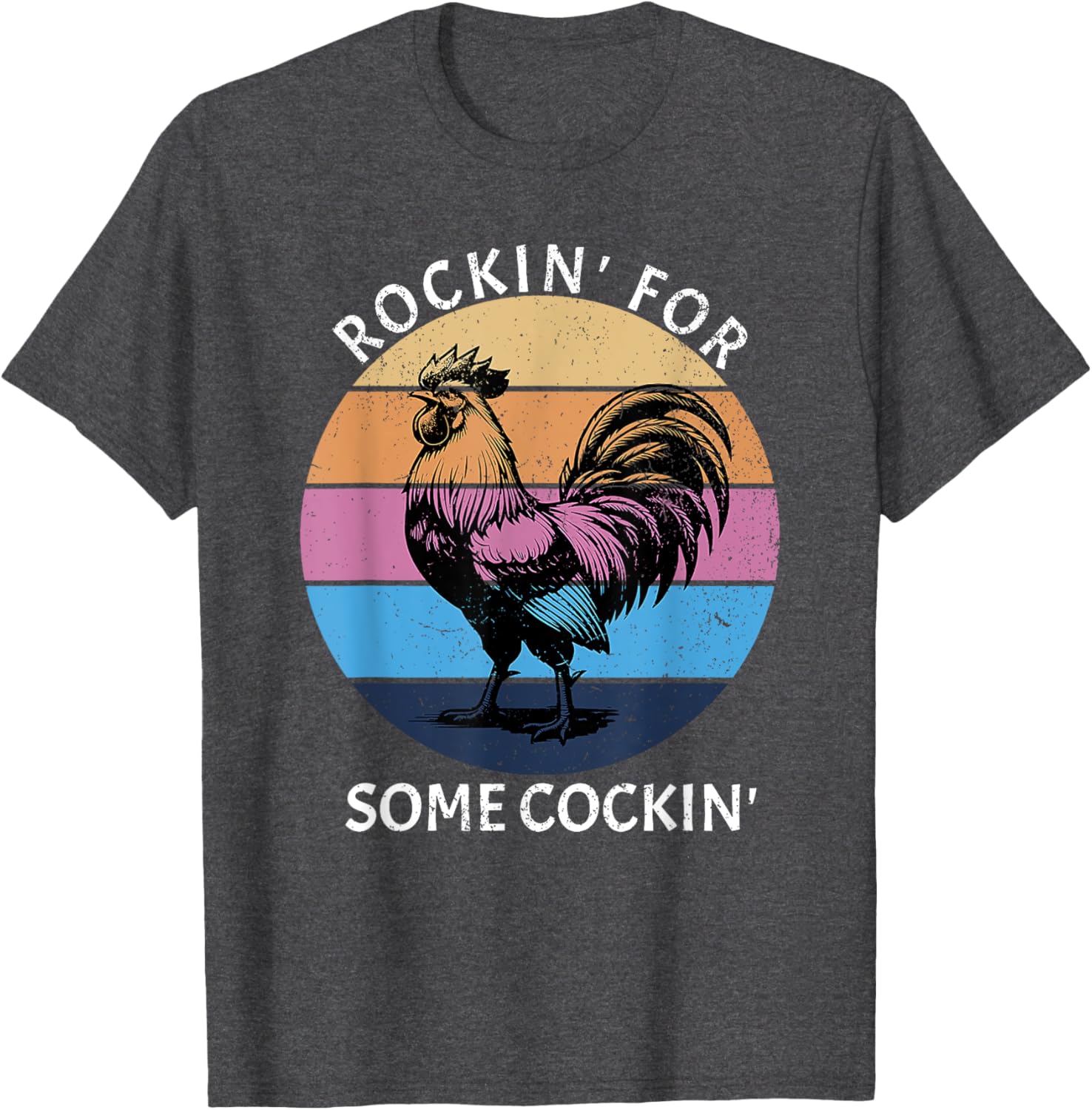 Funny Rockin Chicken T-Shirt for Lively & Fun-Casual Outfits - 14