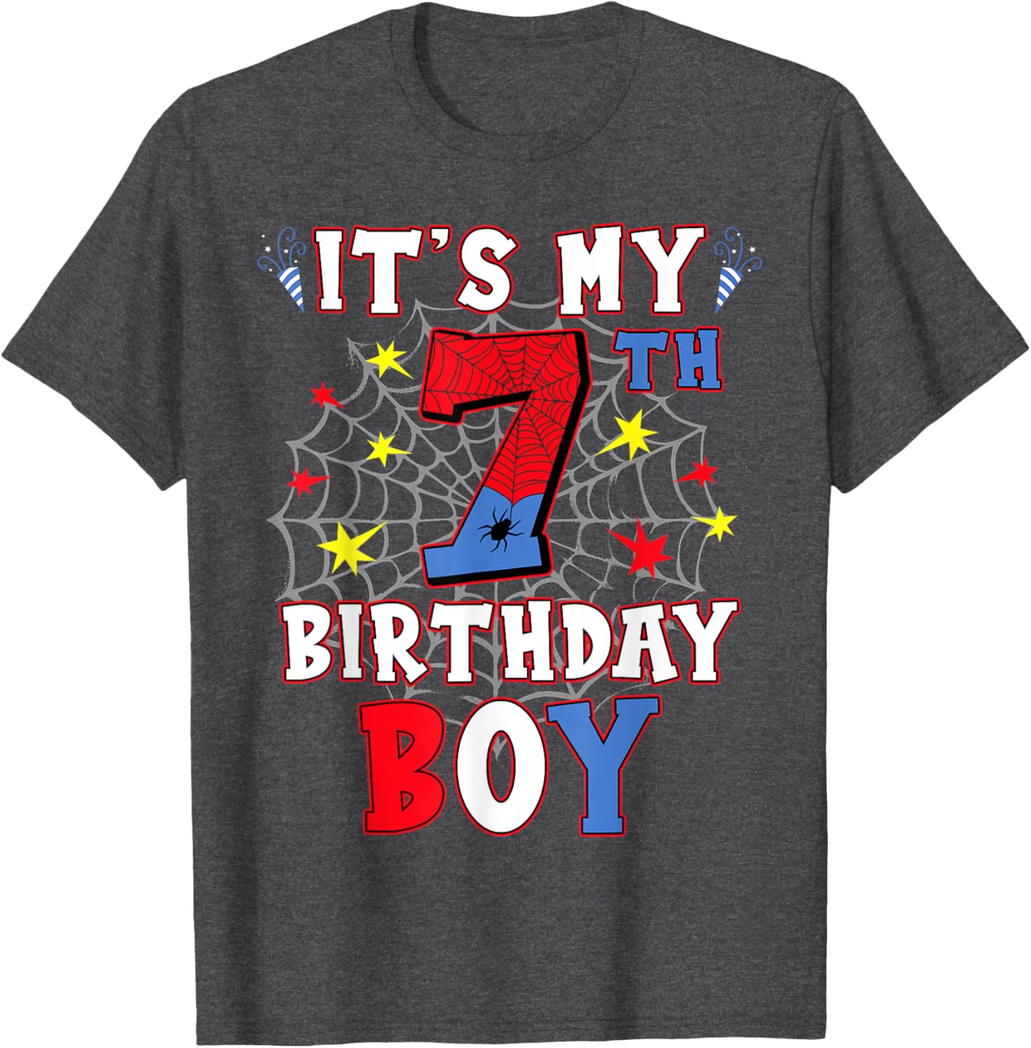Funny It's My 7th Birthday T-Shirt for Boys and Teens Fun Celebration - 17