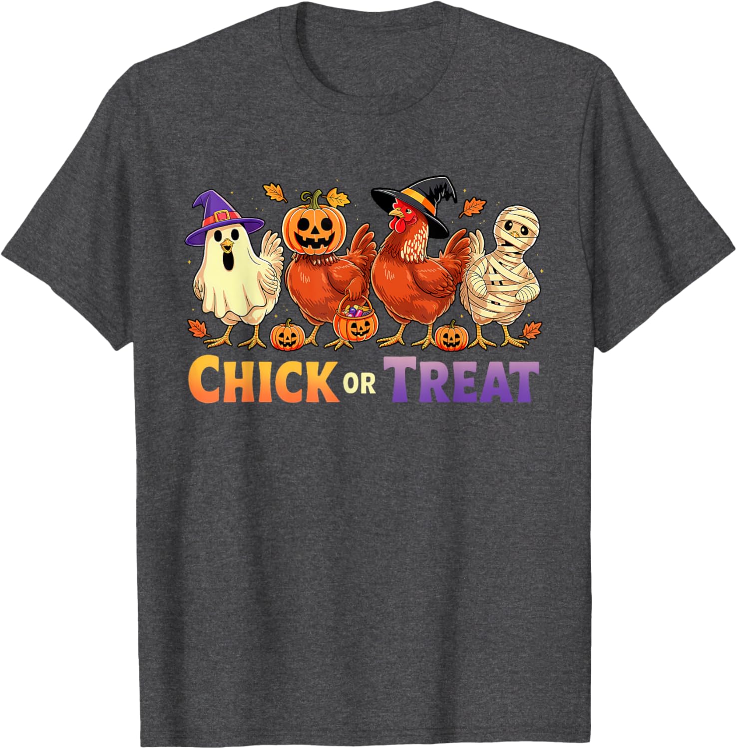 Funny Chick or Treat Halloween Witch Spooky Chicken Farmer T-Shirt - 11