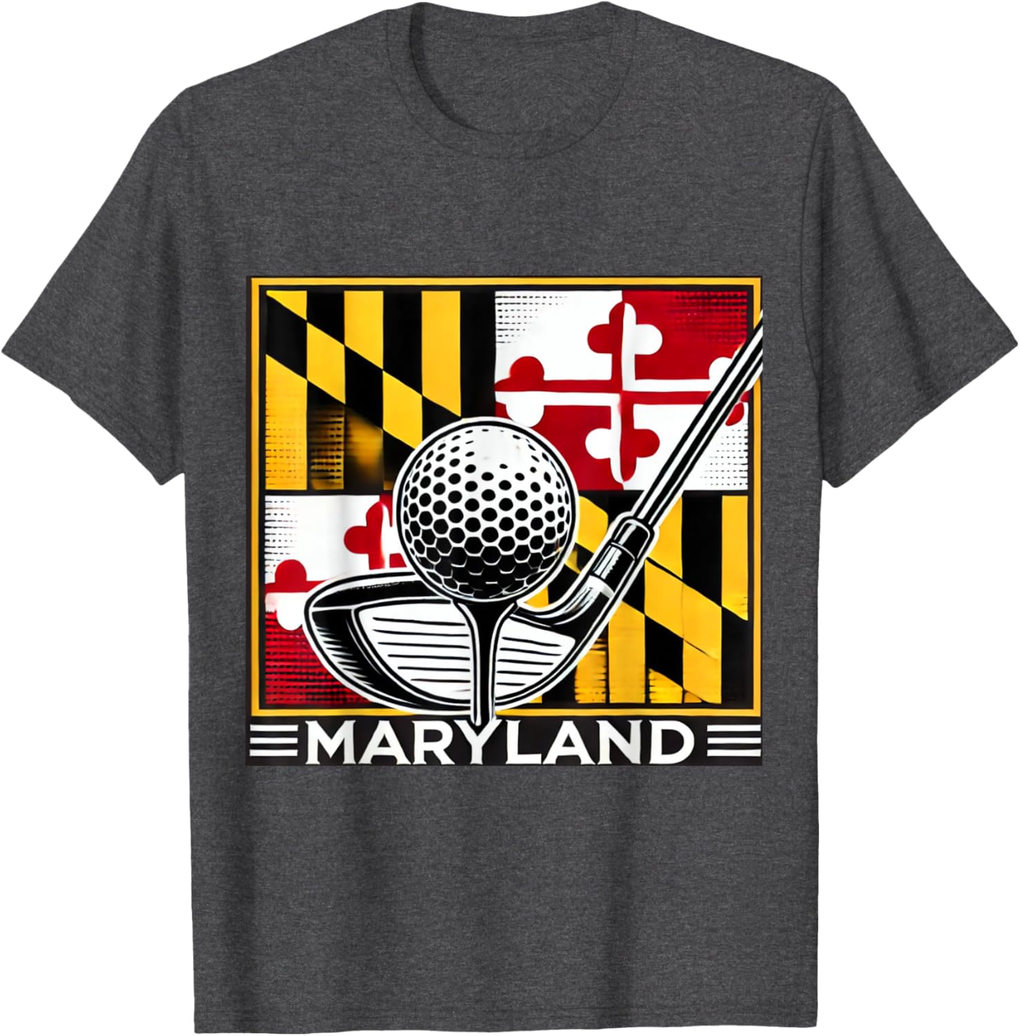 Maryland Golf Design Tee with State Flag and Club Artwork for Golf Lovers - 2