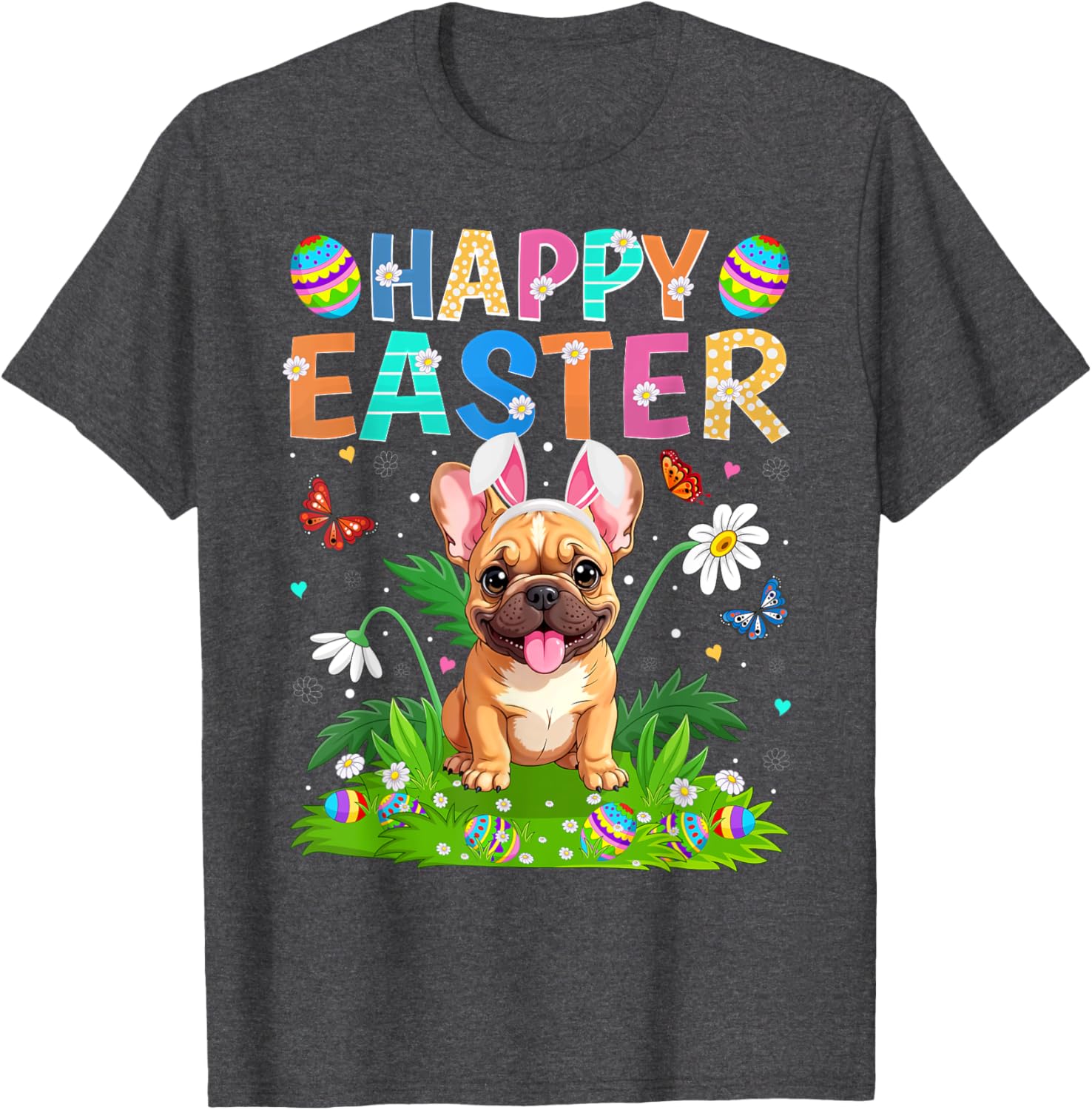 Happy Easter French Bulldog Bunny Ear Egg Hunt T-Shirt for Pet Lovers - 10