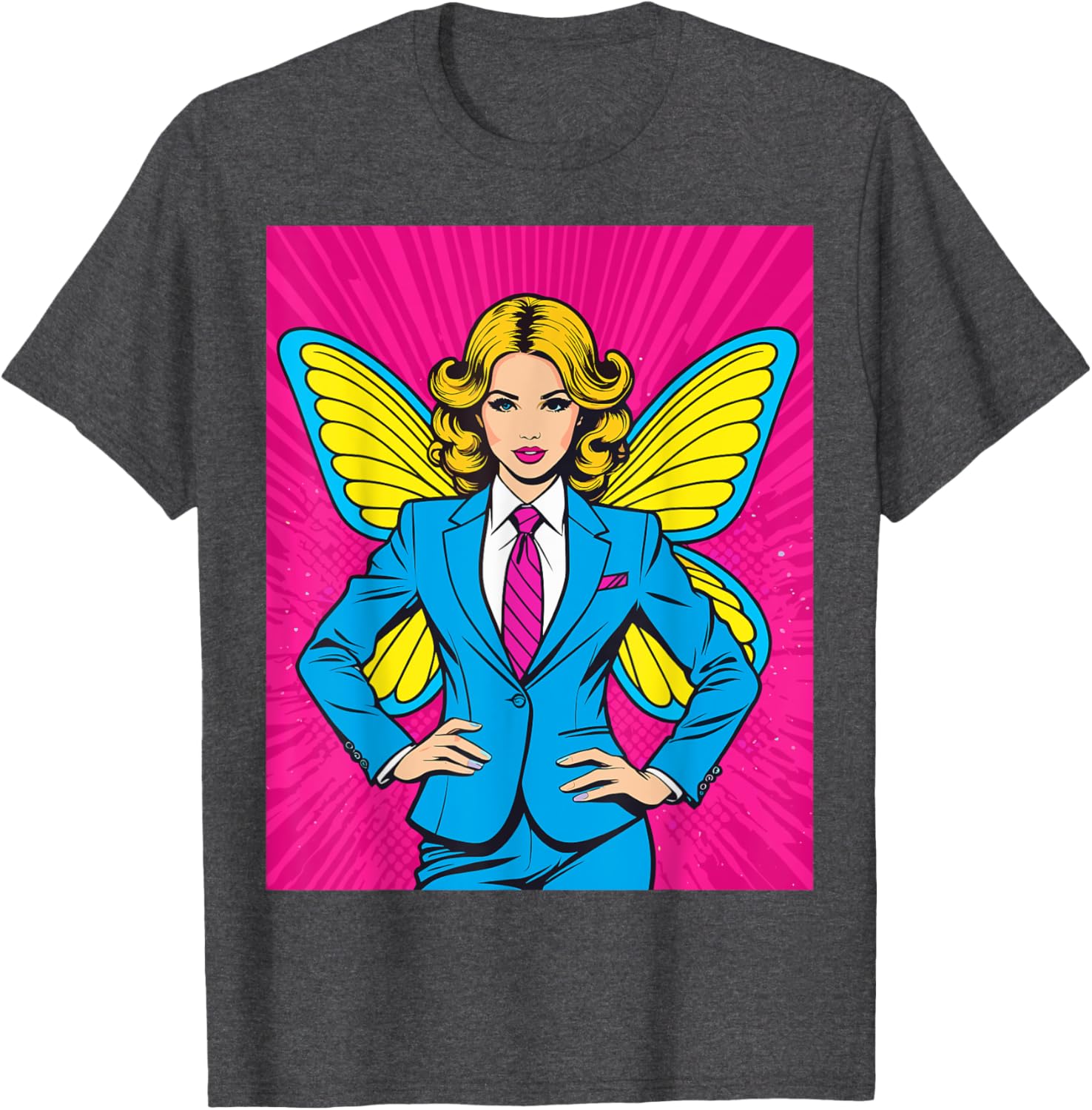 Pop Art Fairy in Business Suit T-Shirt for Stylish Casual Wear - 9