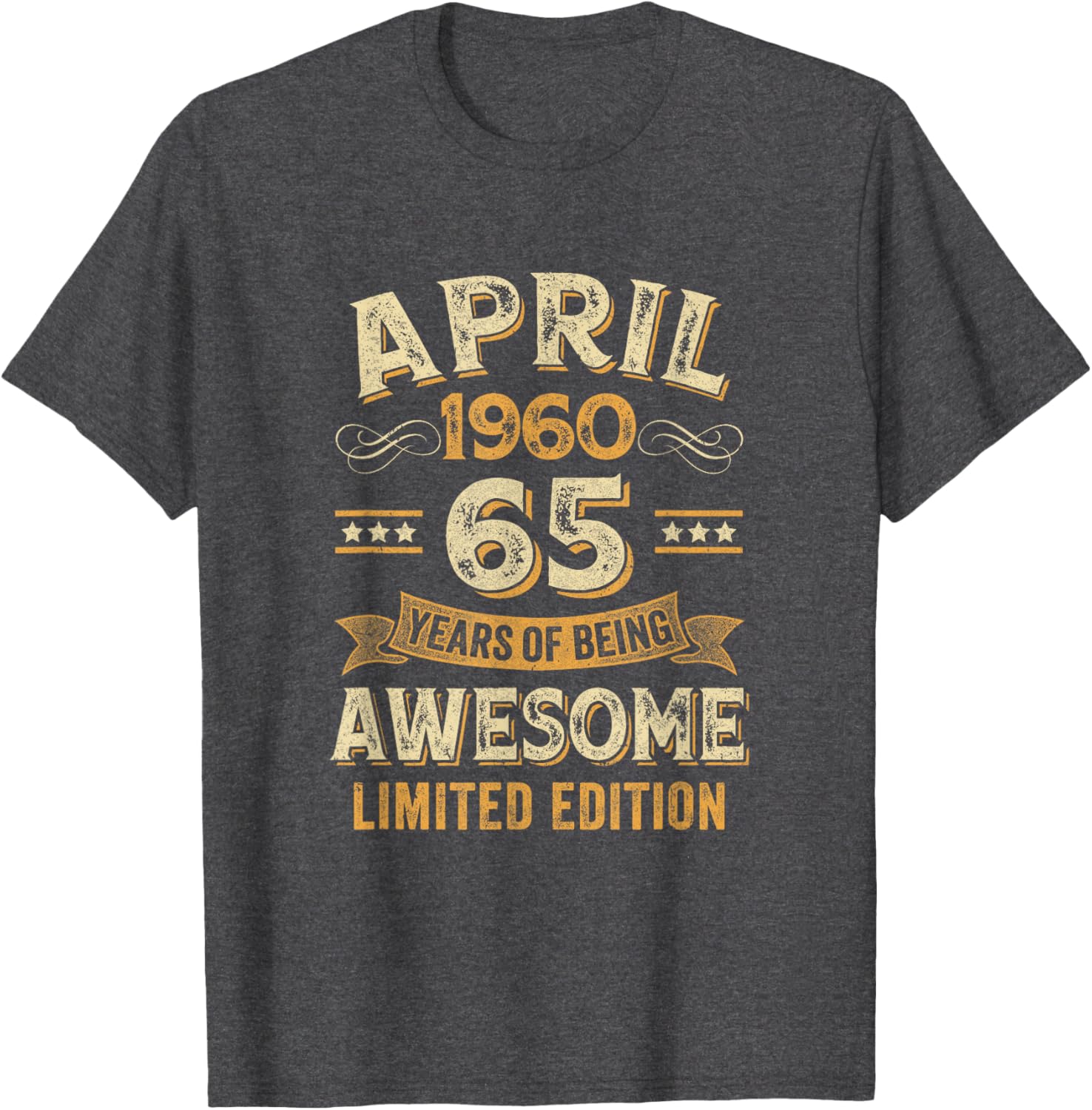 Vintage 65th Birthday T-Shirt Awesome April 1960 Design for Celebrations - 8