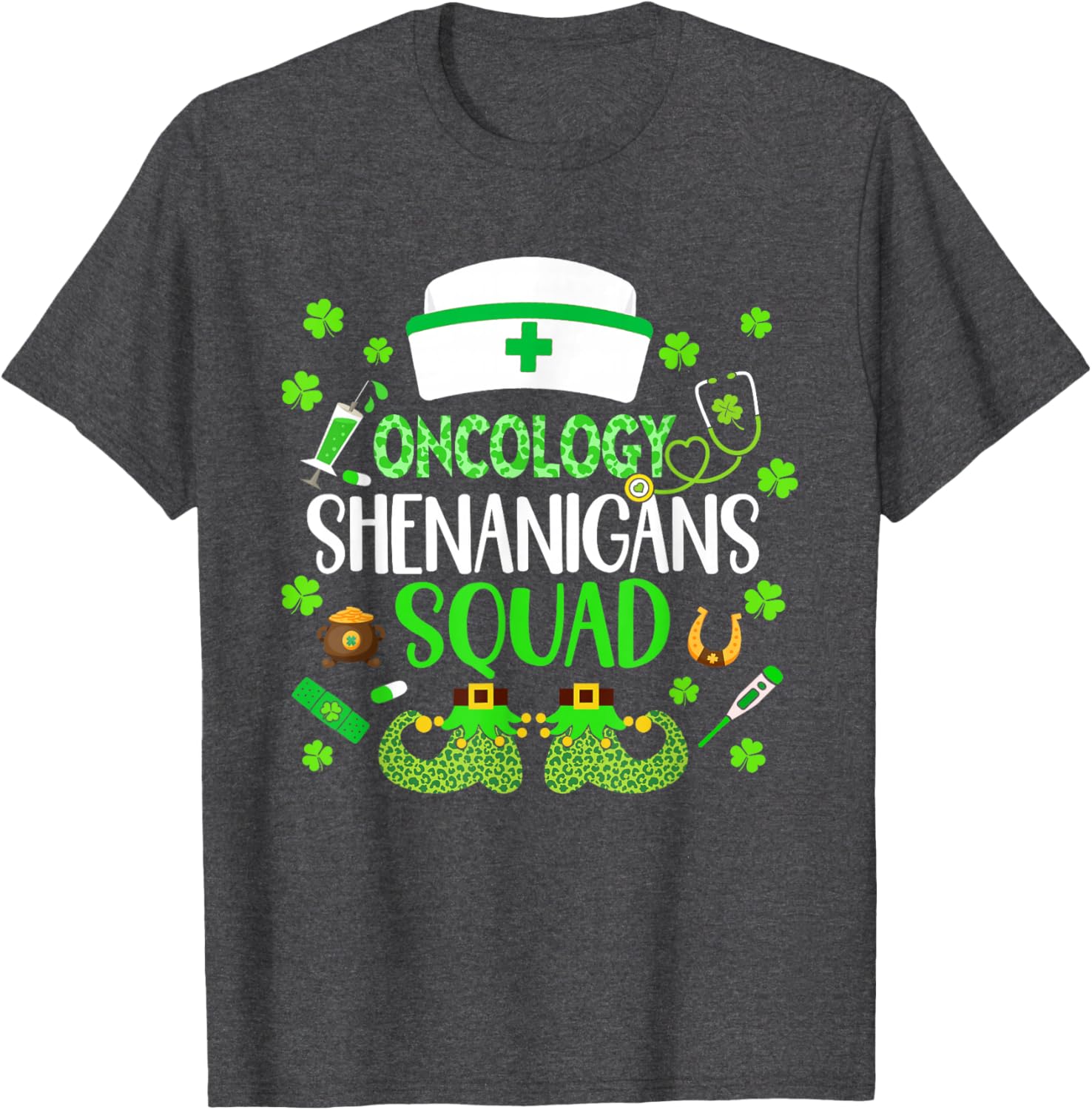 Oncology Nurse St Patricks Day Scrub T-Shirt Fun Crew Design - 7