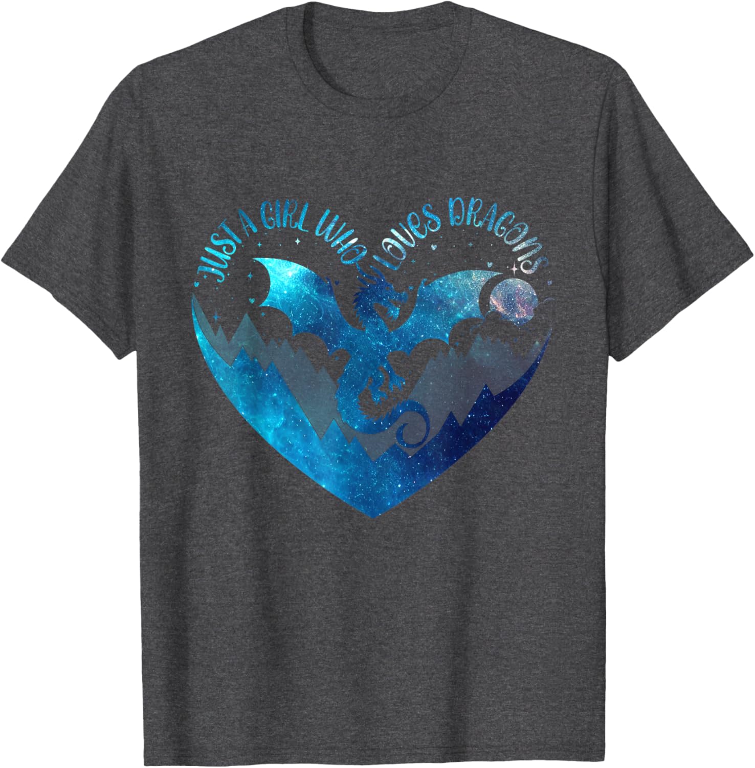 Cute Dragon Lover T-Shirt for Girls with Heart Design, Perfect Gift - 15