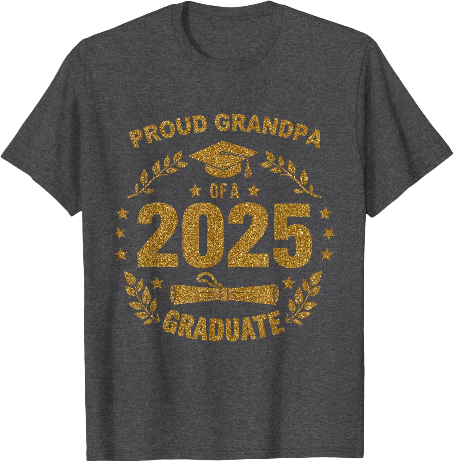 Proud Grandpa 2025 Class of 25 Graduate T-Shirt for Seniors - 17