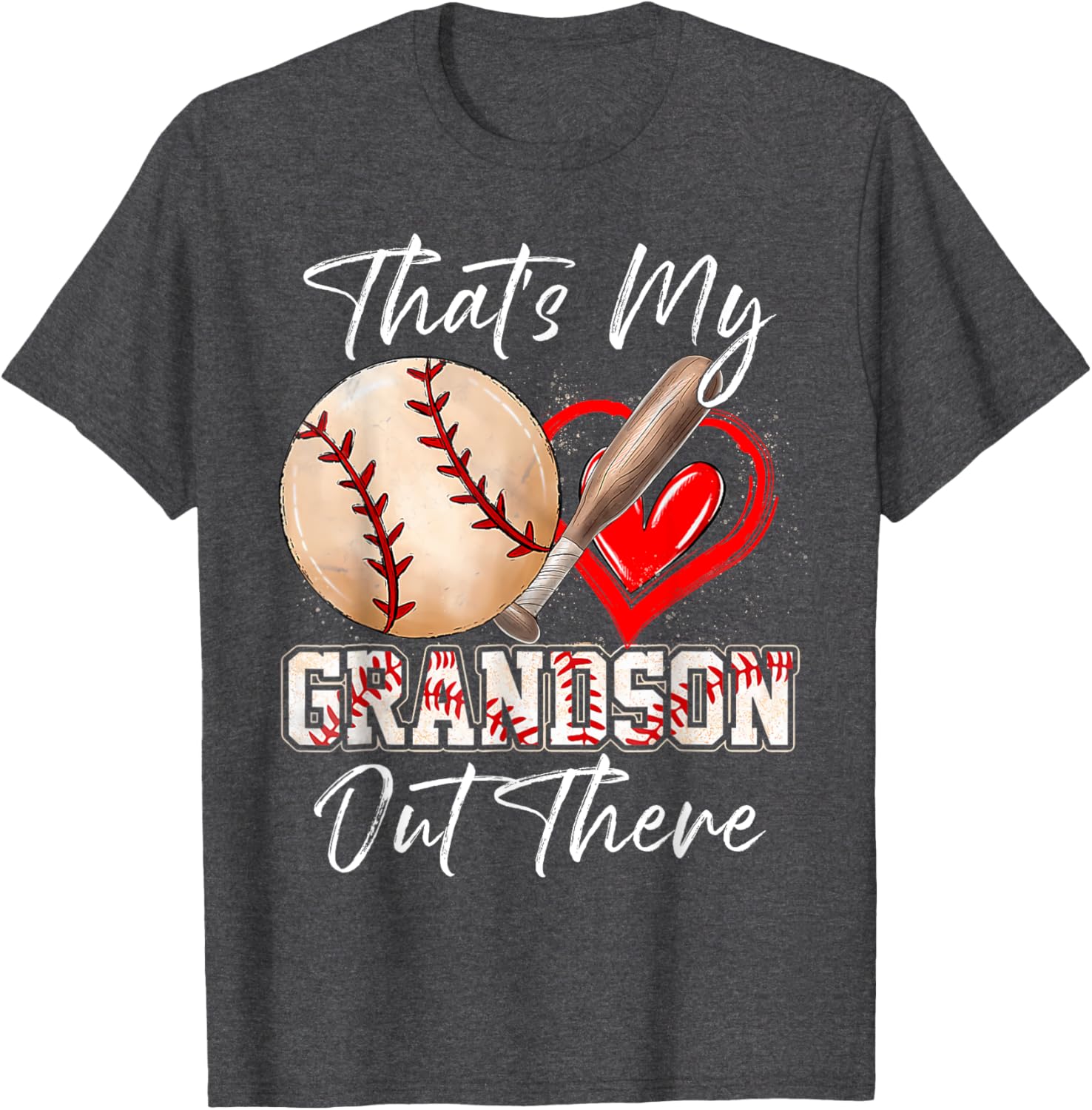 Funny That's My Grandson Out There Baseball T-Shirt for Grandparents - 22