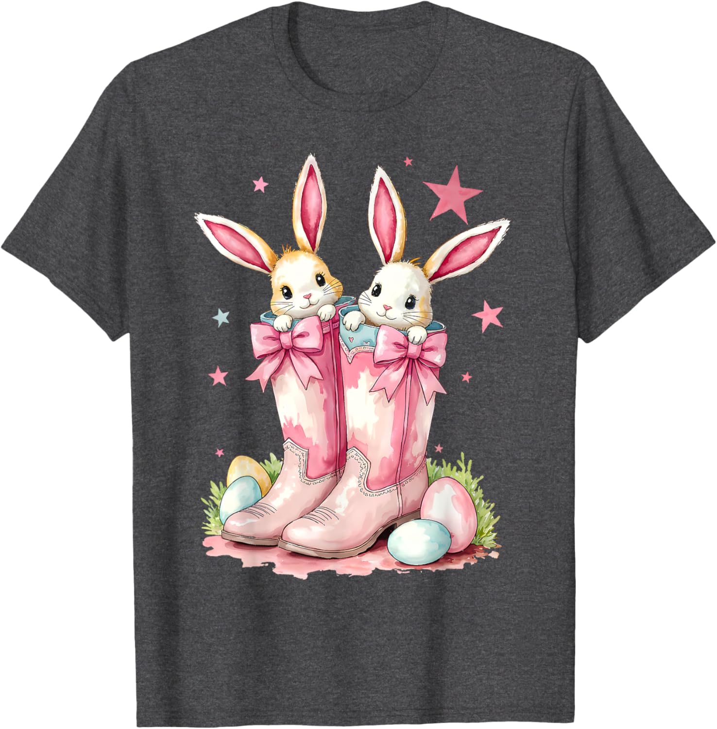 Howdy Easter Western Bunny Cowboy Boots T-Shirt for Fun Festivities - 5