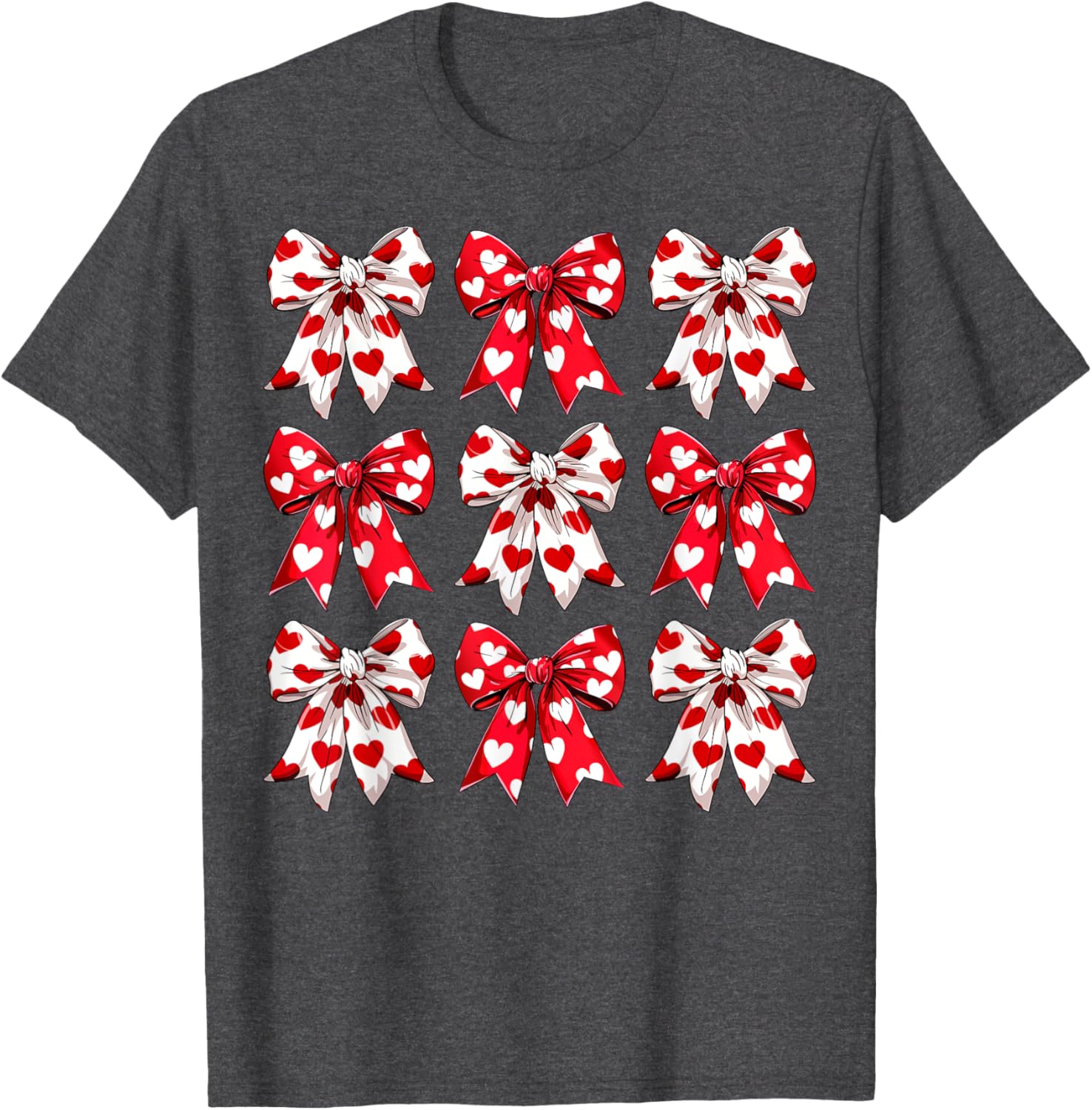 Valentine's Day Heart Bow T-Shirt for Women, Girls, Kids & Toddlers - 16