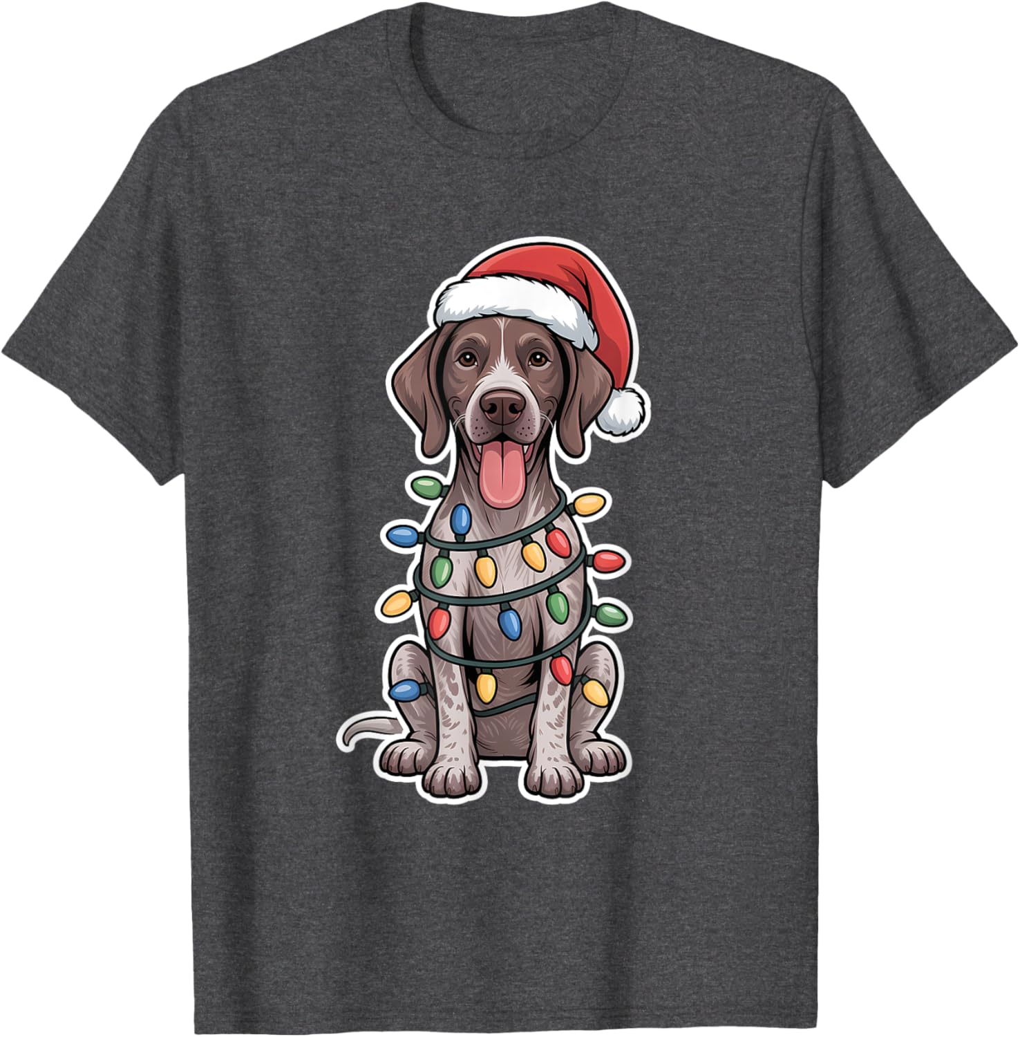 German Shorthaired Pointer Christmas Lights T-Shirt for Dog Lovers - 1