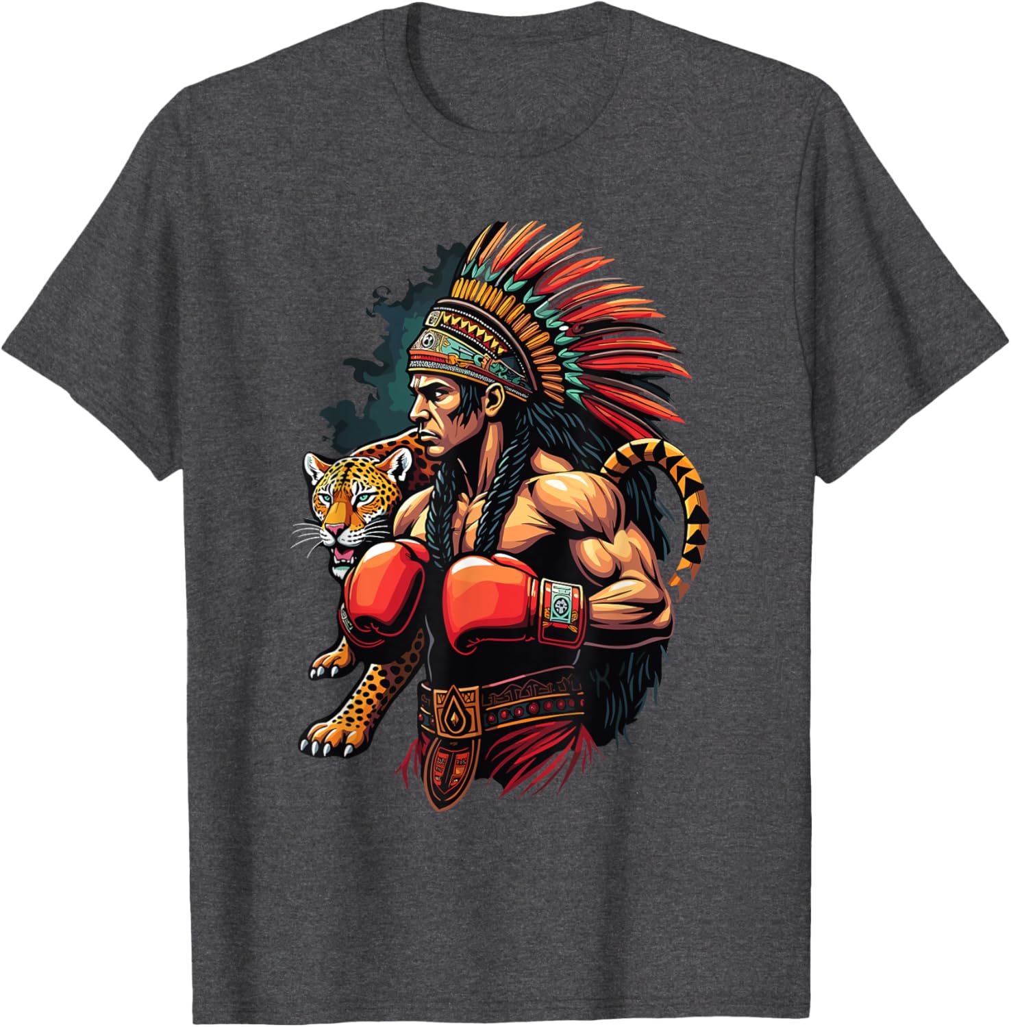 Inca Warrior Jaguar Spirit T-Shirt for Mexican Boxing Fans - 6