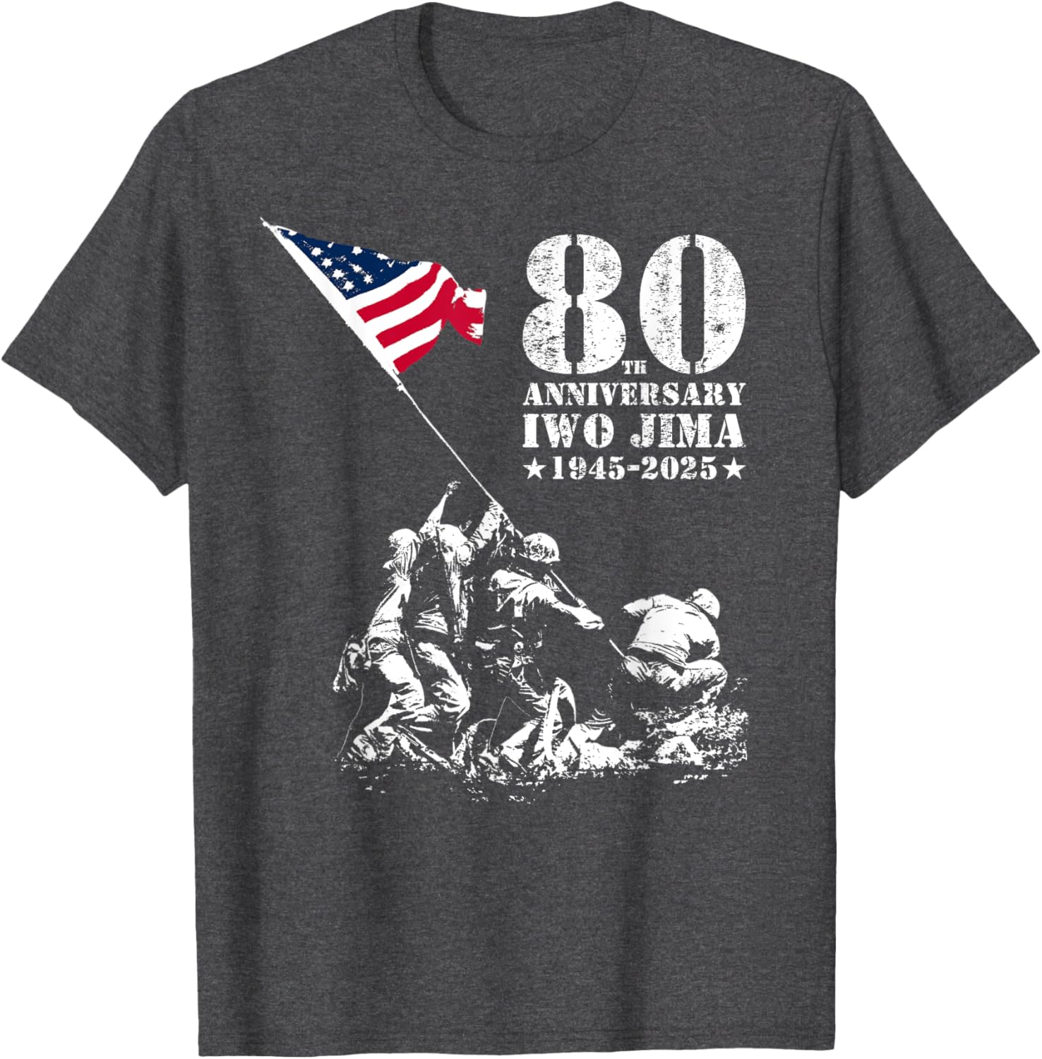 80th Anniversary Iwo Jima WWII Veterans T-Shirt for Honor and Remembrance - 3