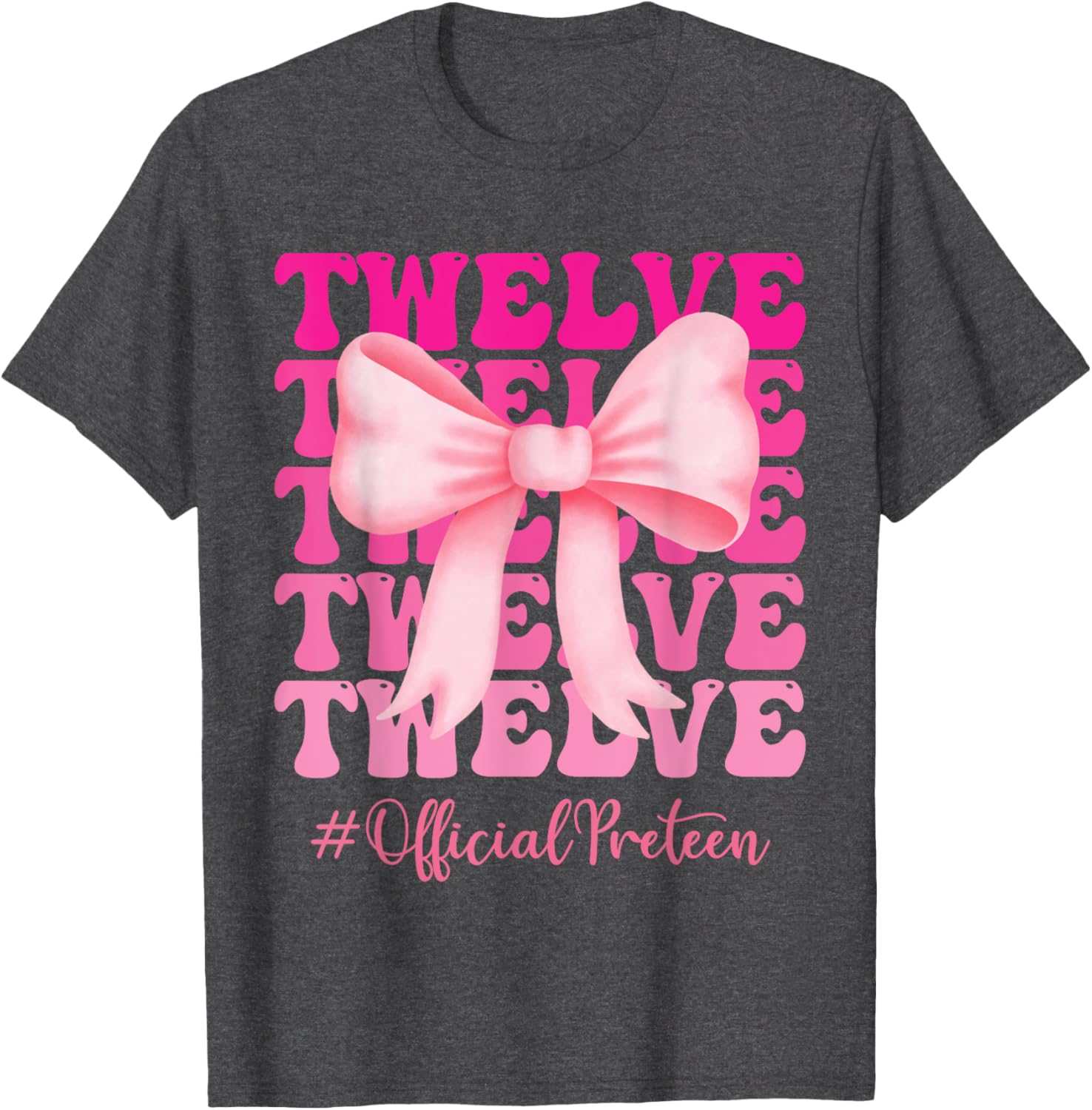 Birthday Girl Pink Coquette Bow T-Shirt for Stylish 12 Year Olds - 7