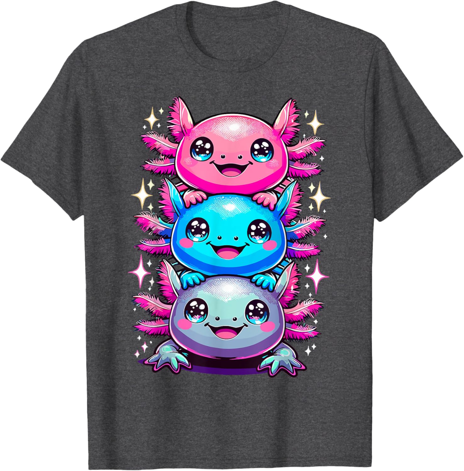 Colorful Axolotl Art T-Shirt for Nature Lovers and Animal Enthusiasts - 14