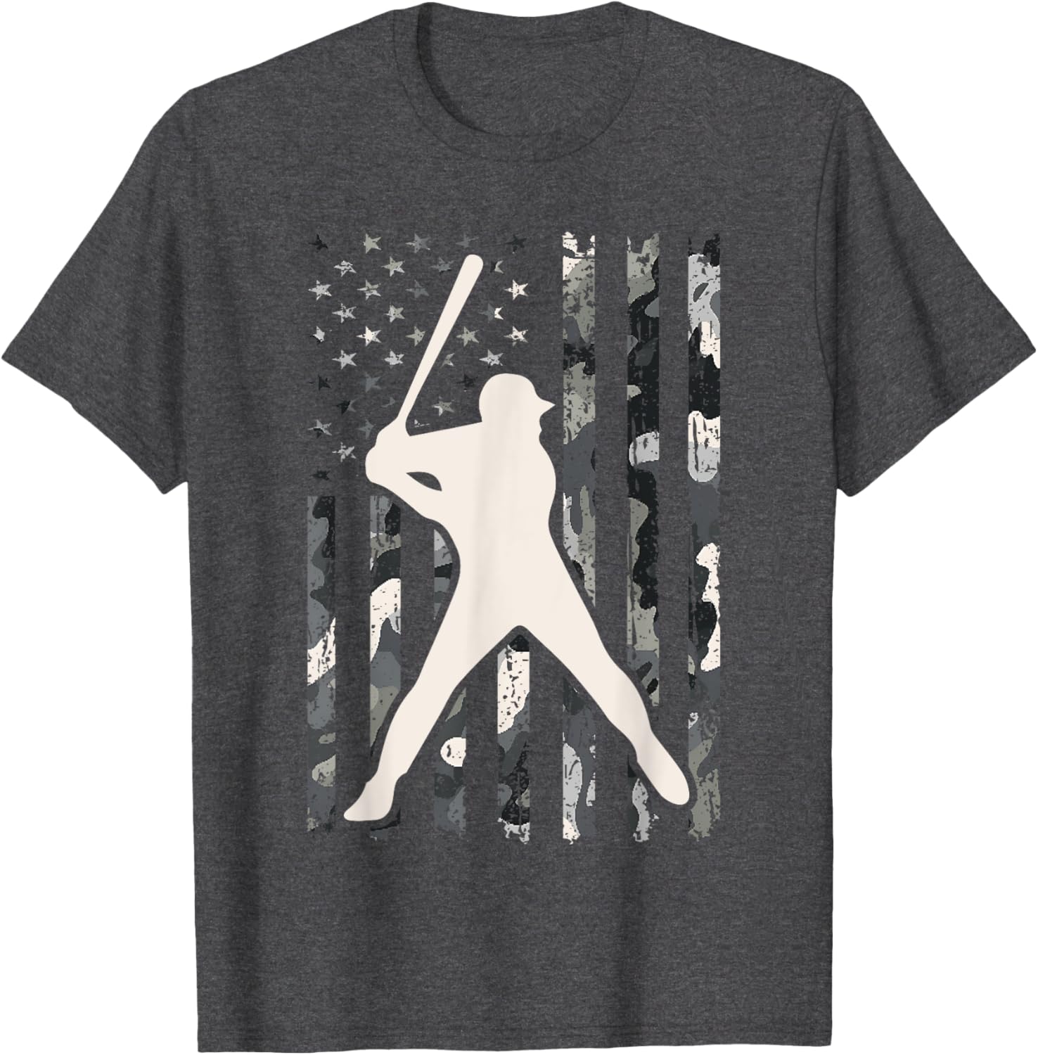 Vintage Baseball USA Flag Camo T-Shirt for Men and Women - 6
