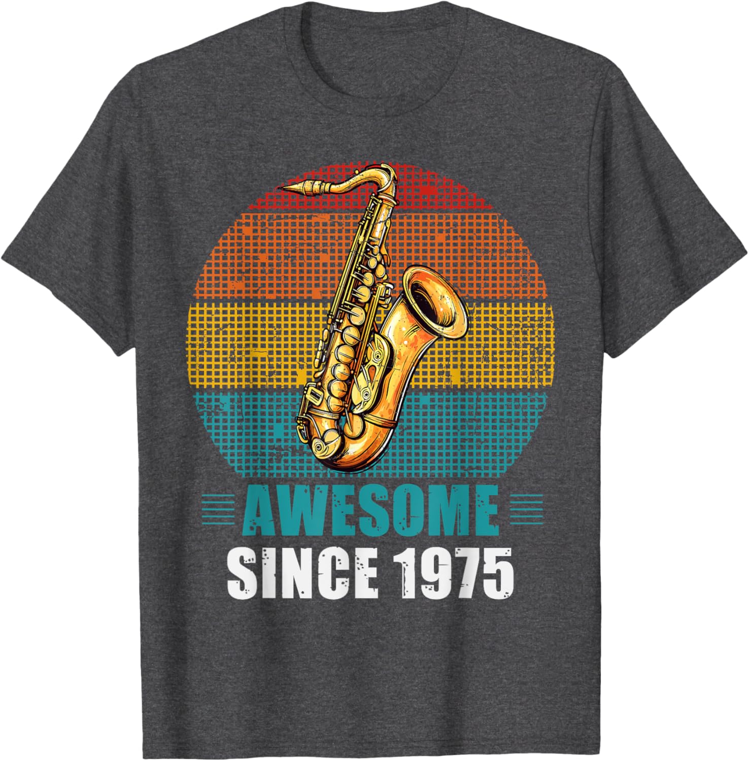 Awesome Since 1975 Vintage Saxophone Player T-Shirt for 50th Birthday - 1