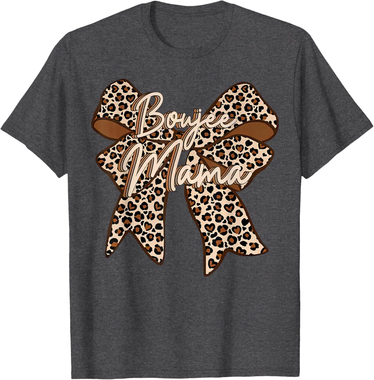Boujee Mama Leopard Coquette Bow T-Shirt for Stylish Moms on Mother's Day - 20