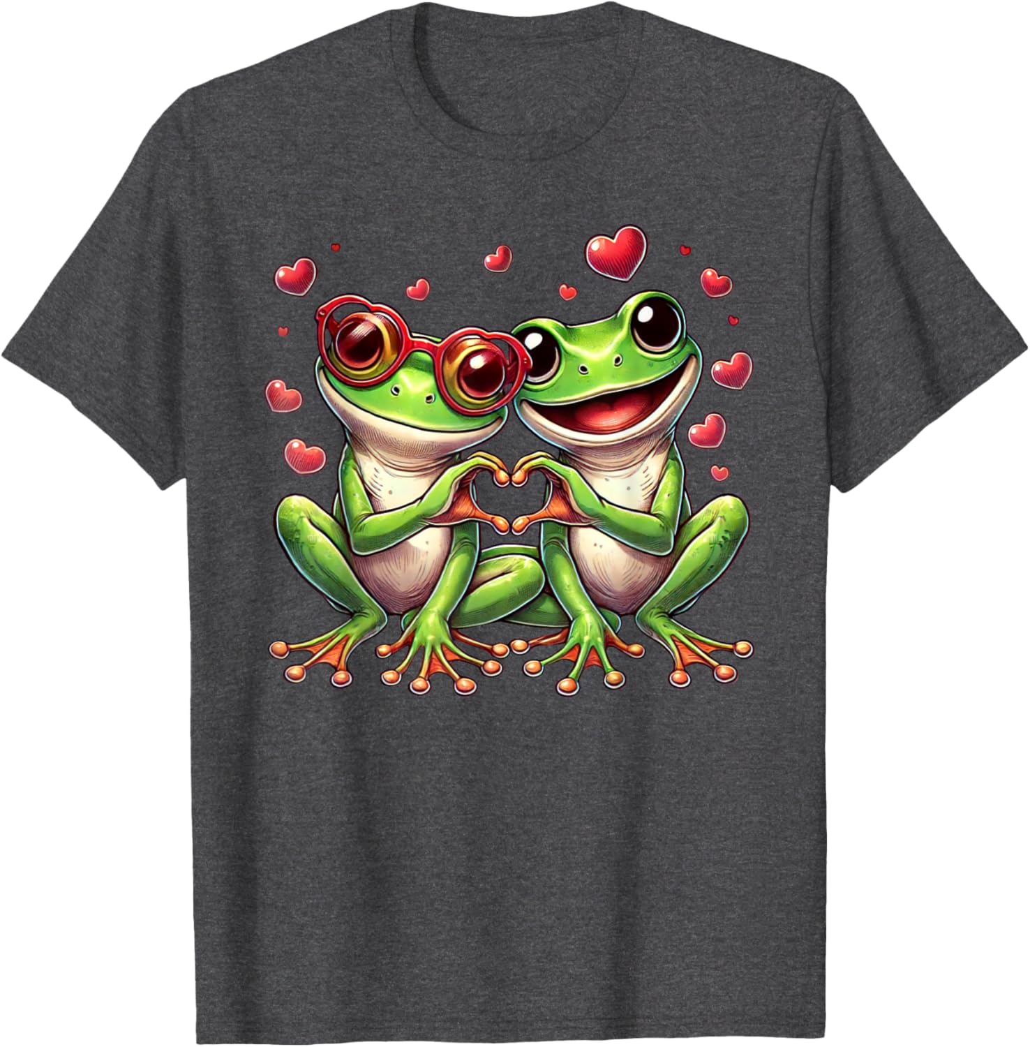 Funny Frog Heart Sign Valentine's T-Shirt for Women, Men, and Kids - 6