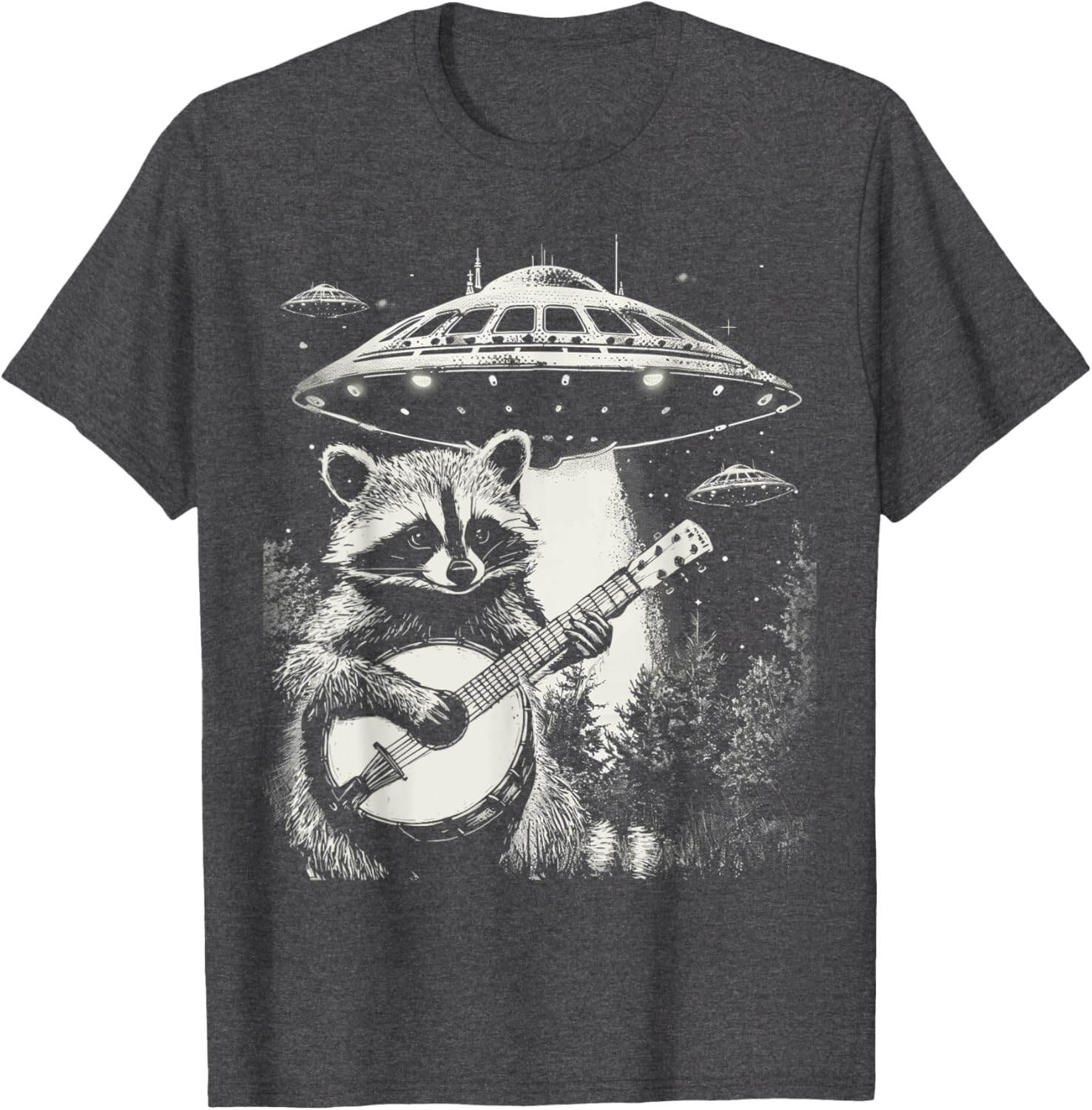 Funny Vintage Raccoon Banjo Alien T-Shirt for Unique Style Lovers - 4
