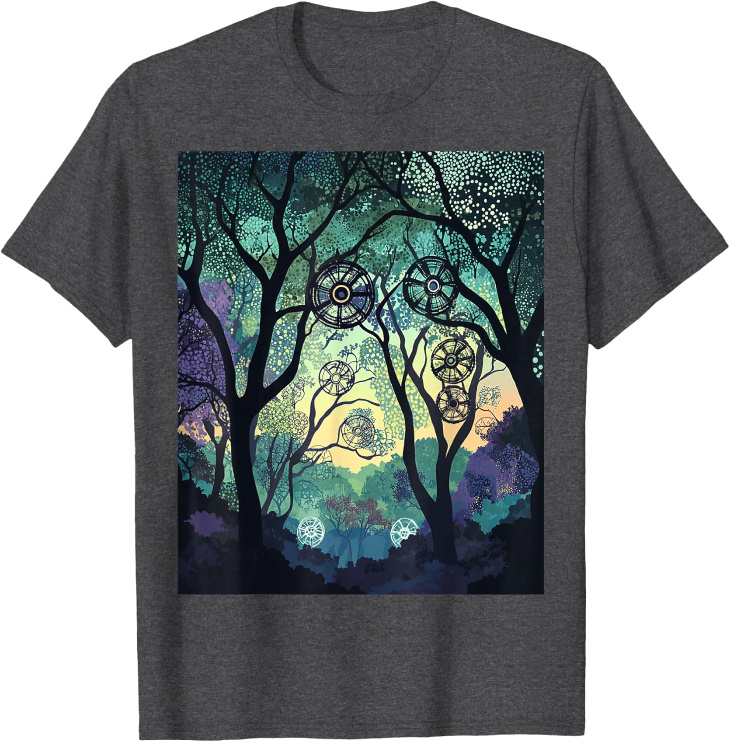 Dreamy Forest Geometric Nature Artwork T-Shirt for Nature Lovers - 7