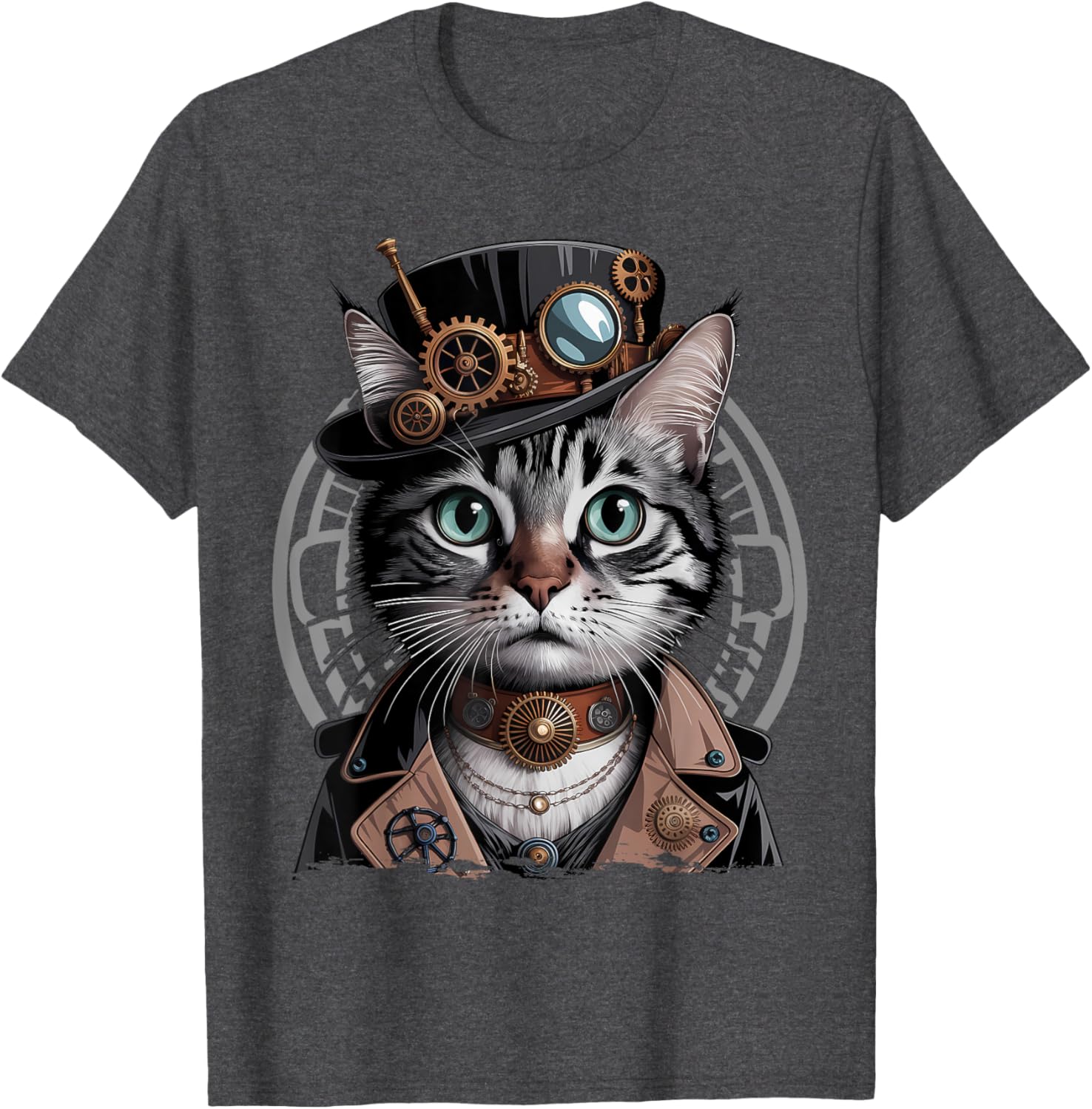Steampunk Cat Graphic T-Shirt for Kittens - Trendy Fashion Tee - 11