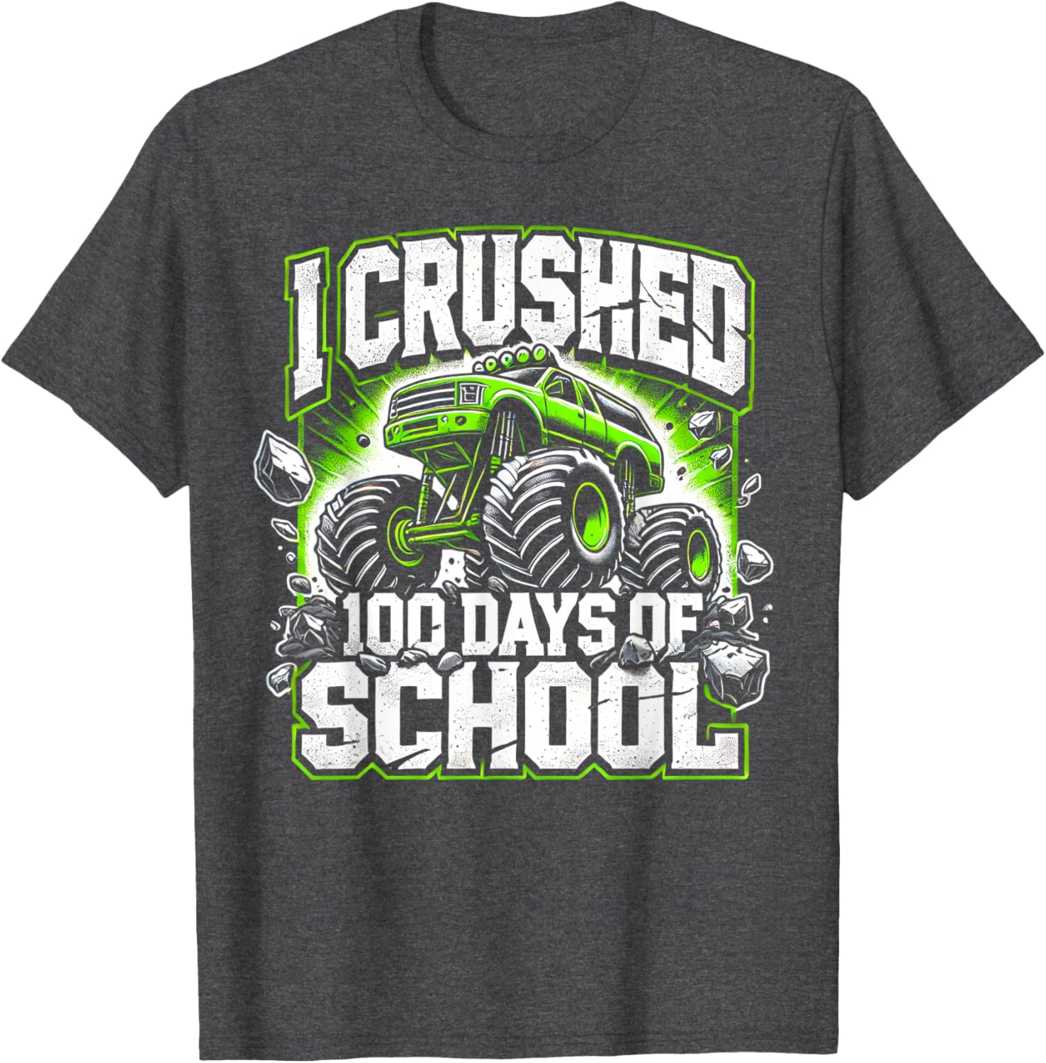 100 Days of School Monster Truck Shirt for Boys Fun 100th Day Celebration - 4