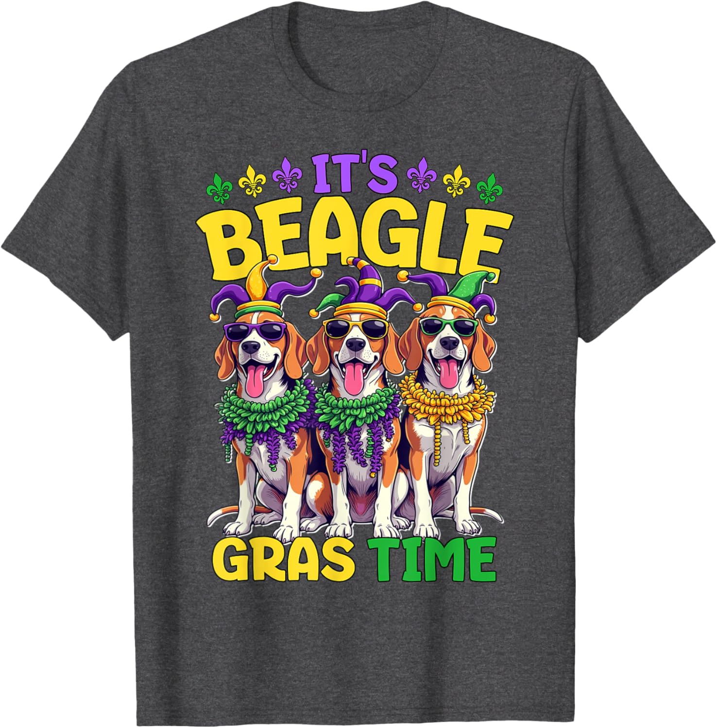 Mardi Gras Beagle Time T-Shirt for Fun Celebrations and Festivities - 29