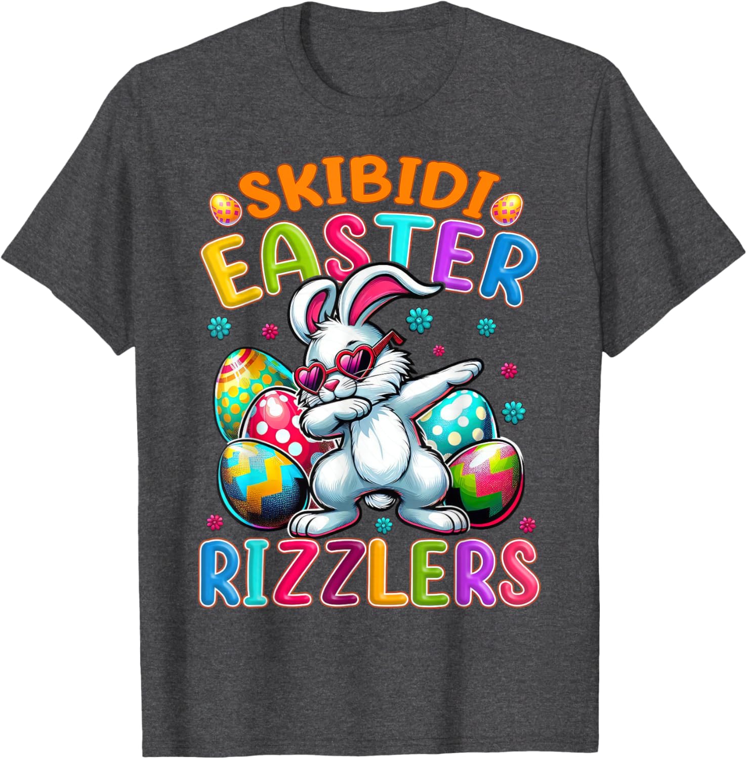 Dabbing Bunny Skibidi Easter Rizzlers T-Shirt for Gen Alpha Style - 12
