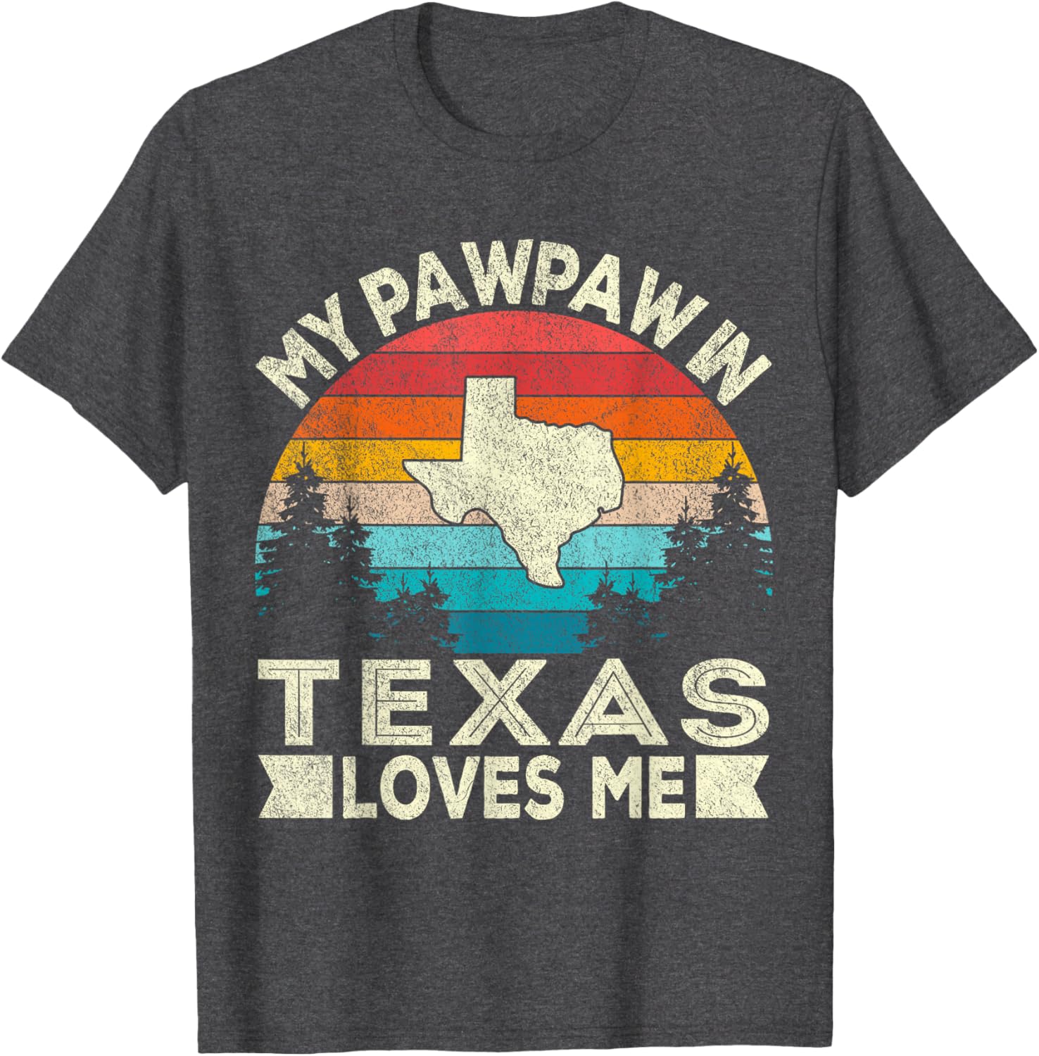 My PawPaw In Texas Loves Me Retro Grandpa T-Shirt for Proud Grandchildren - 20