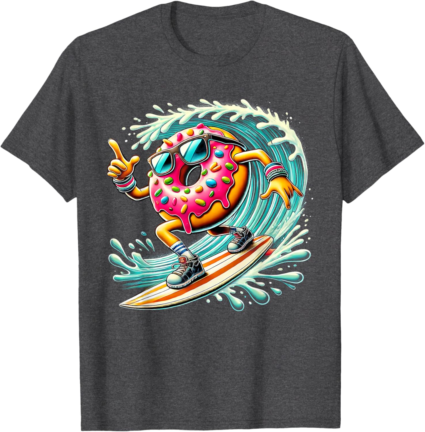 Donut Surfing T-Shirt for Surfboard Lovers - Fun Surf Style Apparel - 1