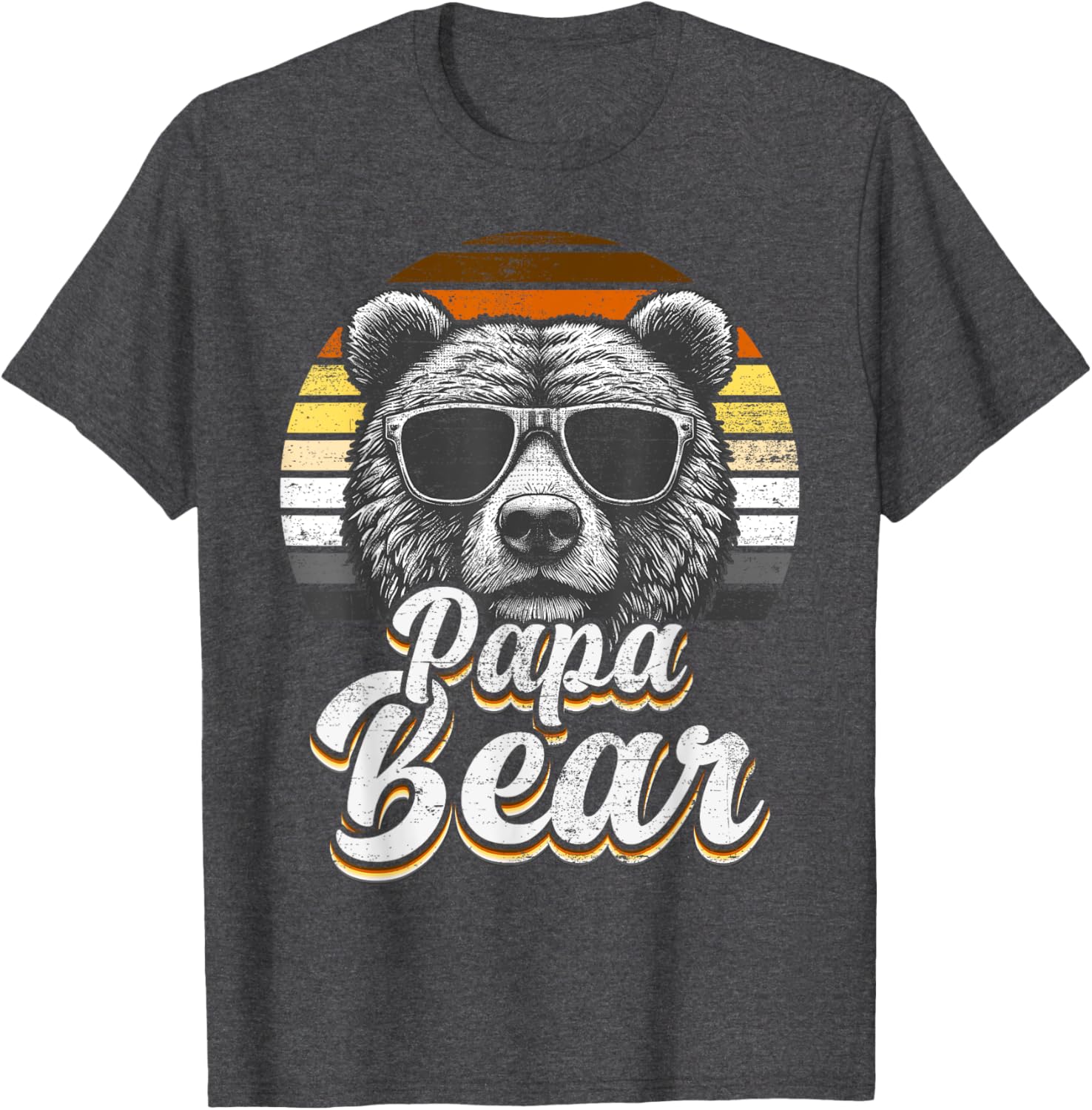 Papa Bear Gay Pride Retro Vintage Flag T-Shirt for LGBTQ+ Pride Fans - 9