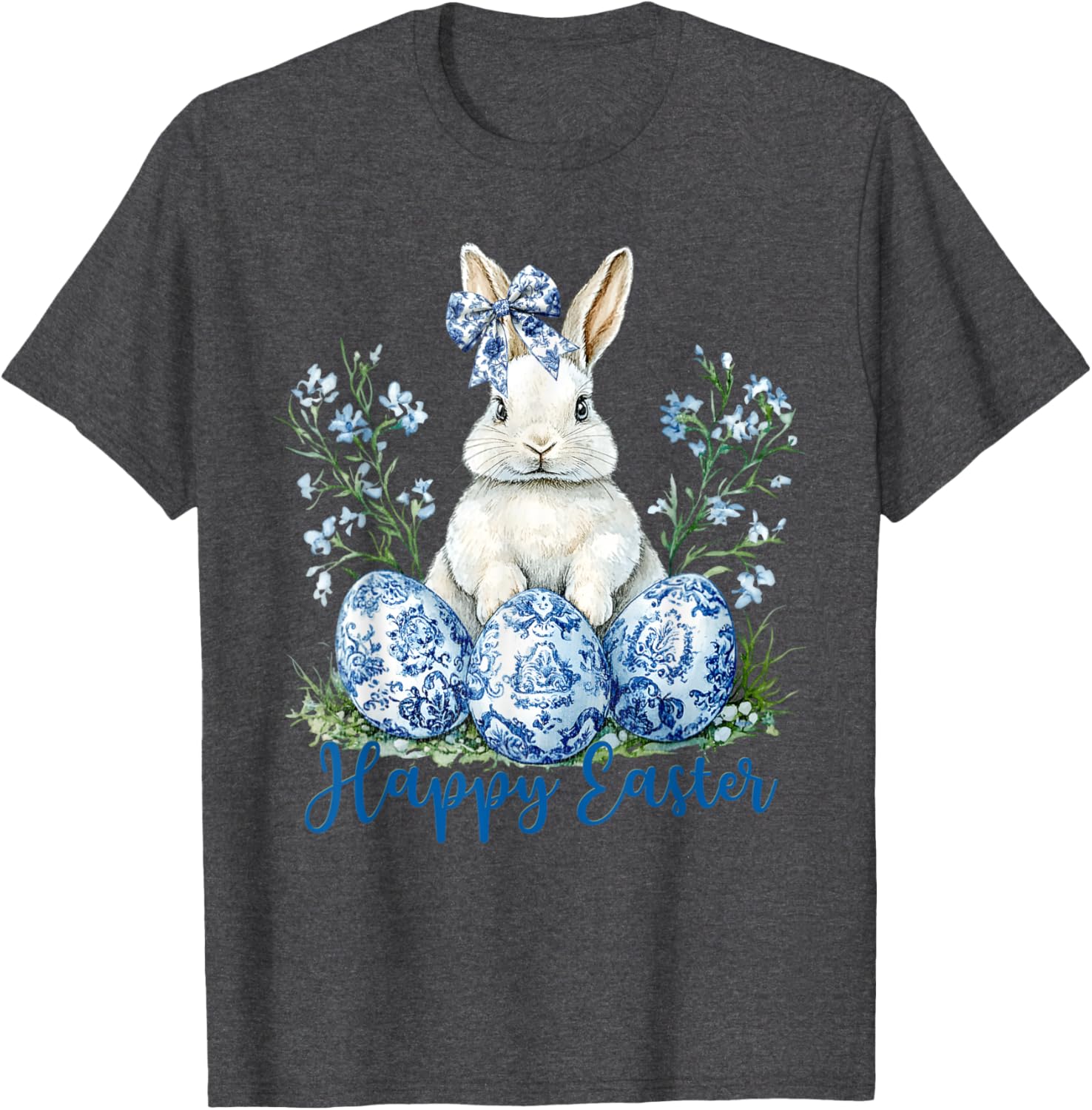Happy Easter Bunny T-Shirt for Women and Kids Cute Egg Design - 6