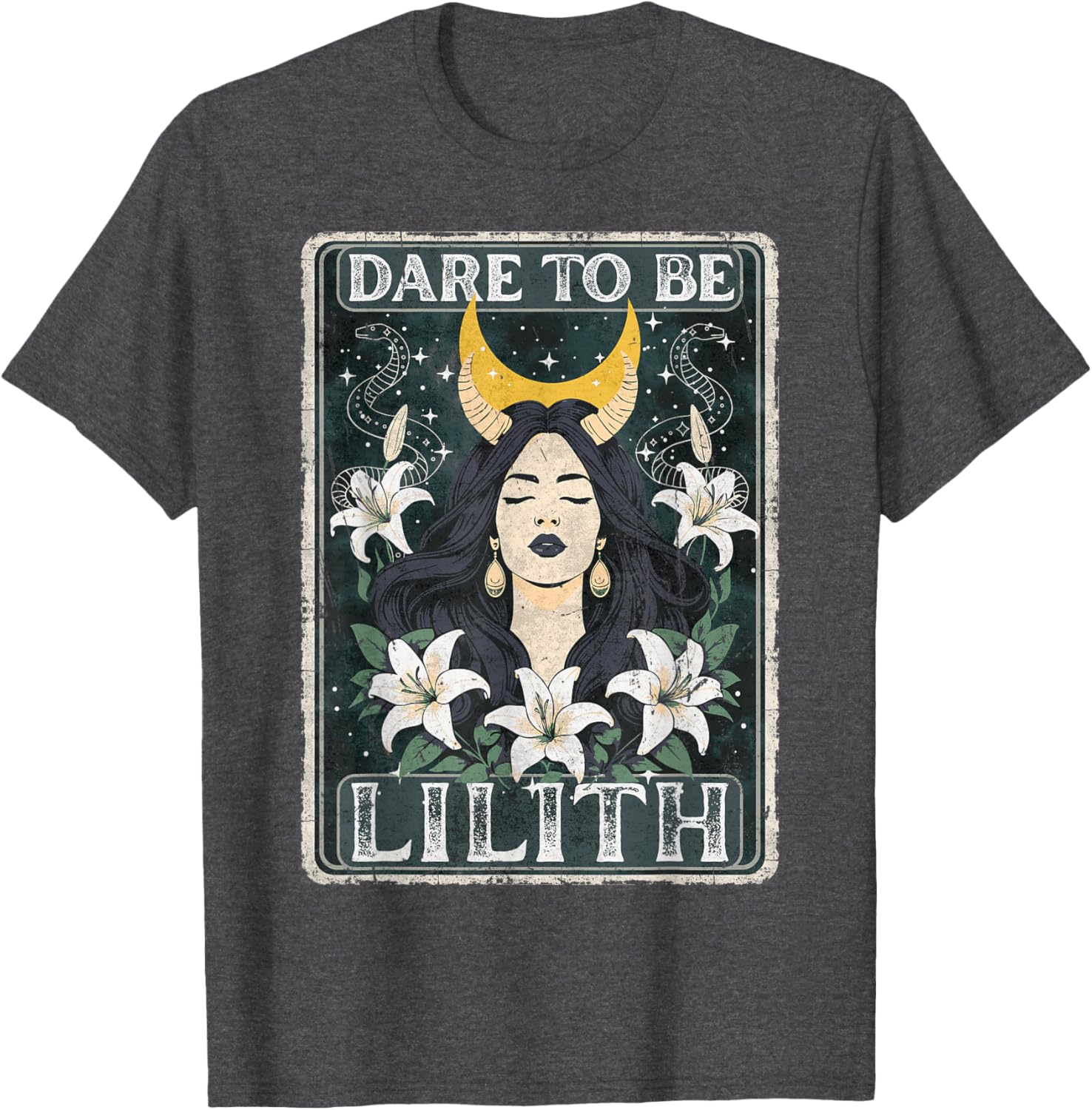 Lilith Tarot Card Goddess T-Shirt for Pagan Witches and Tarot Lovers - 21