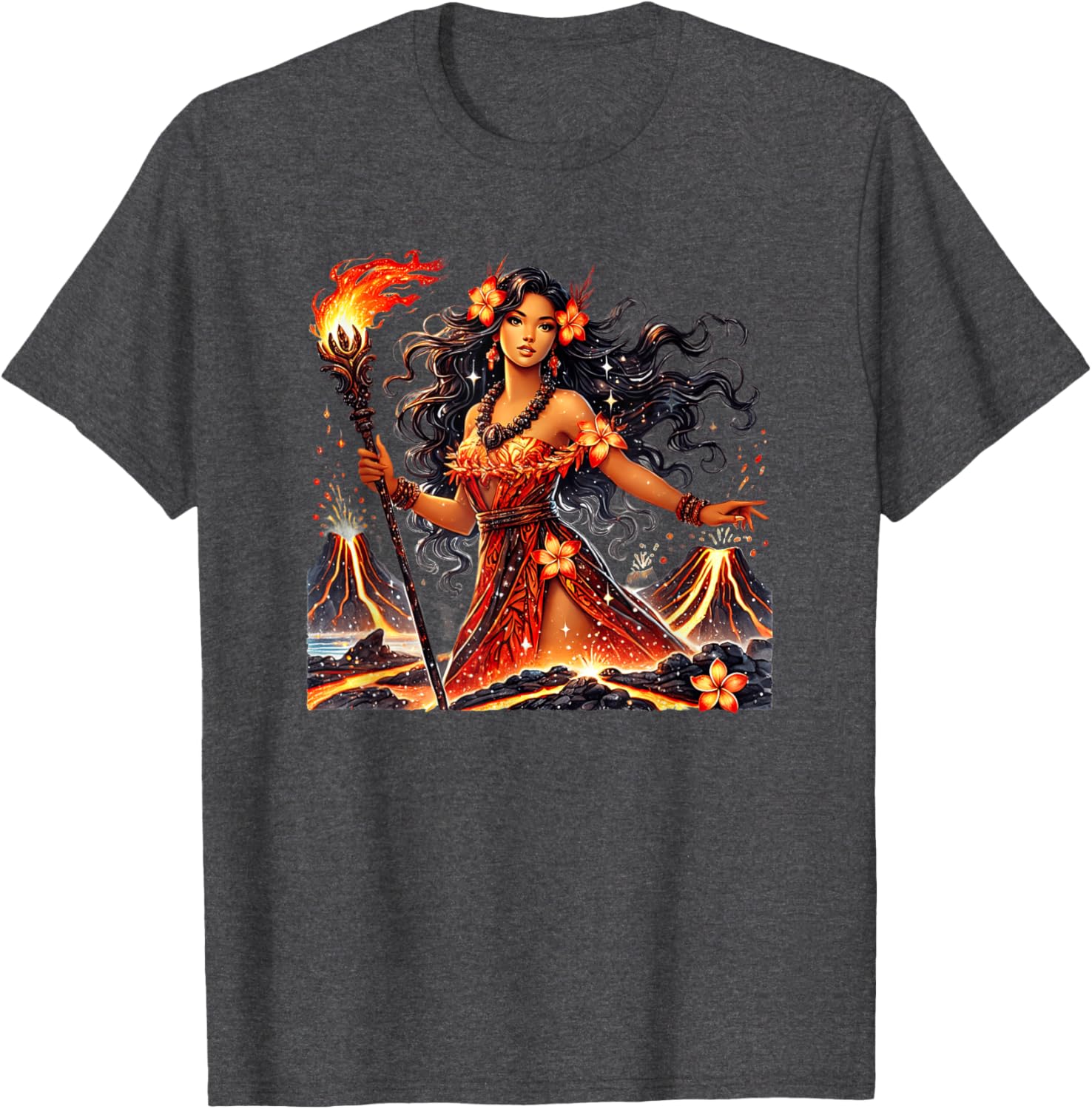 Hawaiian Goddess Pele Fire Transformation T-Shirt for Nature Lovers - 20