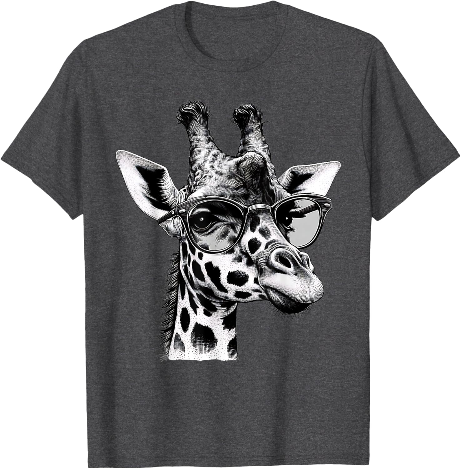 Cute Giraffe Glasses T-Shirt for Wildlife Animal Lovers and Enthusiasts - 25