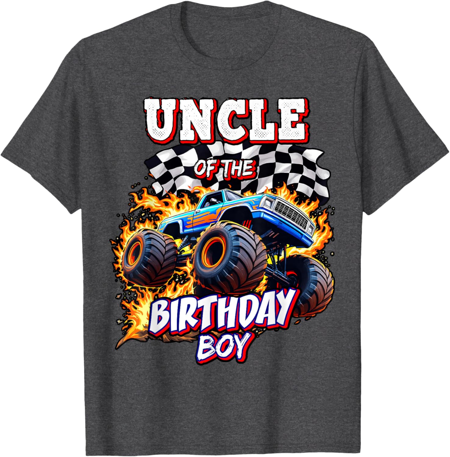 Uncle of the Birthday Boy Monster Truck Party T-Shirt for Fun Celebrations - 7