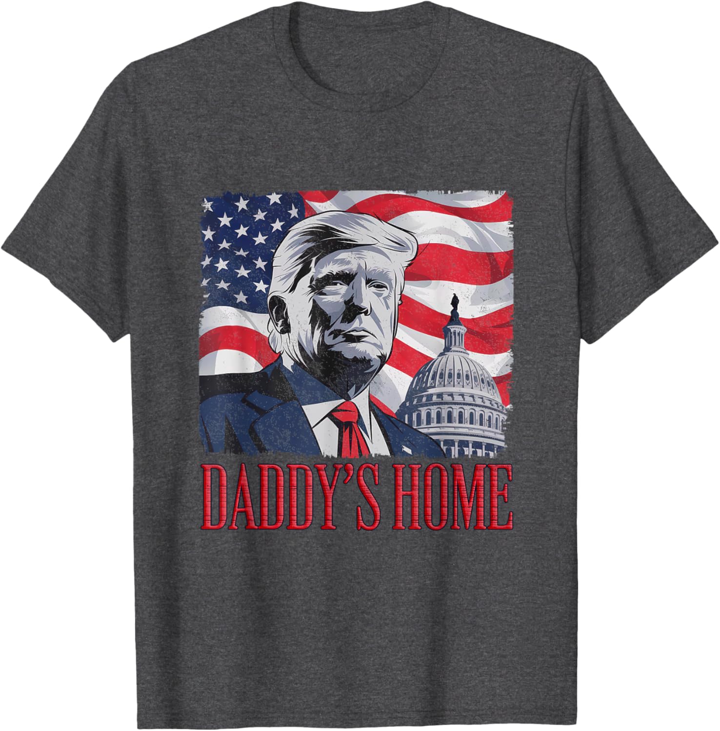 Daddy's Home Trump Tee - Unisex Black Cotton T-Shirt for Political Fans - 21