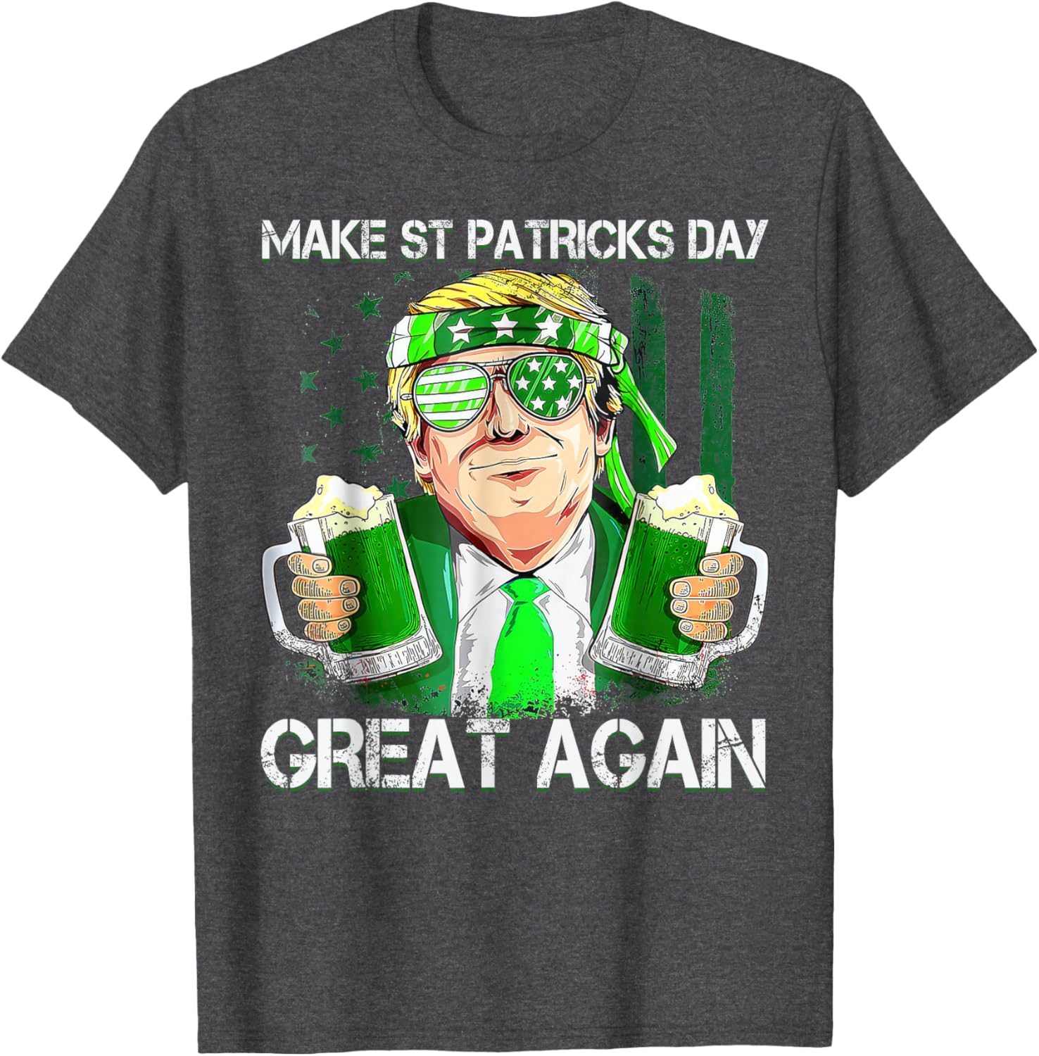 Funny St Patricks Day T-Shirt for Men and Women with US Flag Design - 14