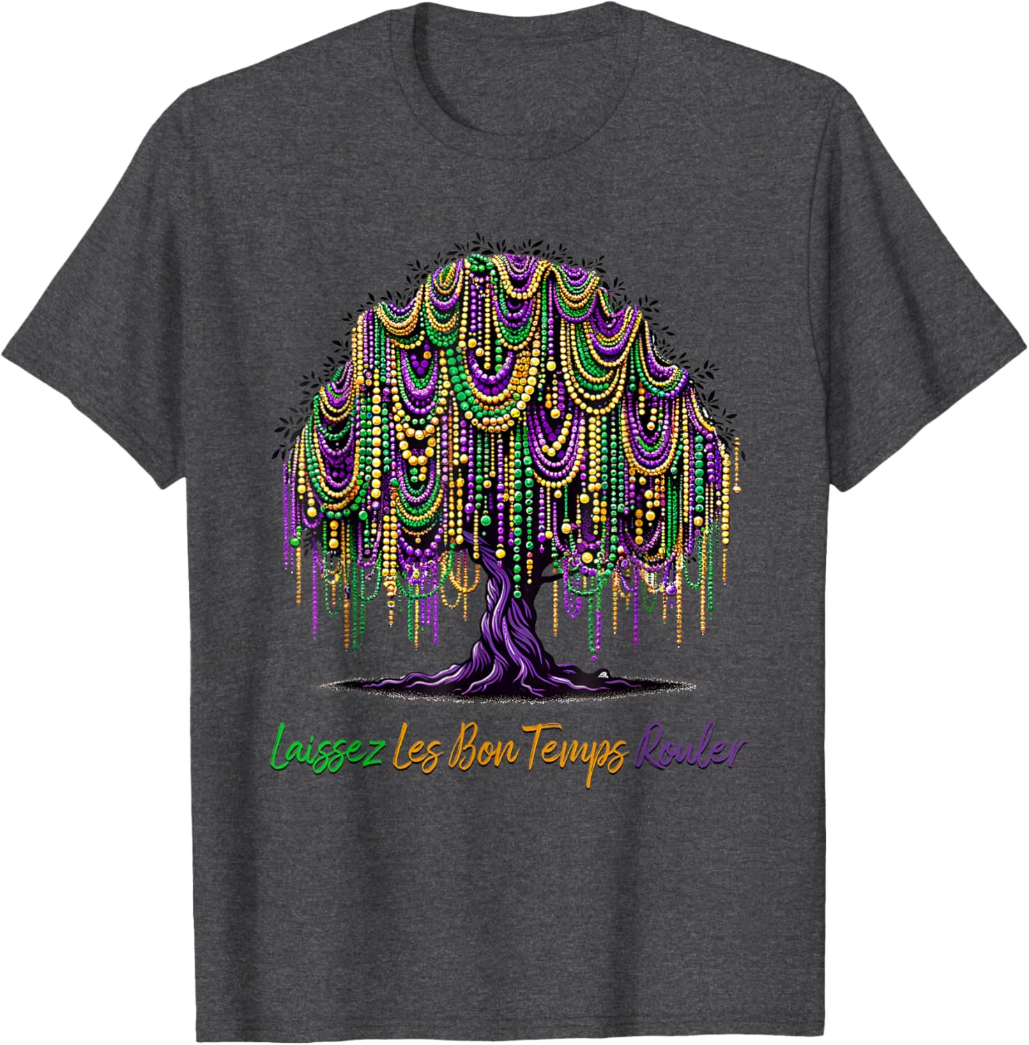 Laissez Les Bon Temps Rouler Mardi Gras Tree Beads T-Shirt for Festive Fun - 11