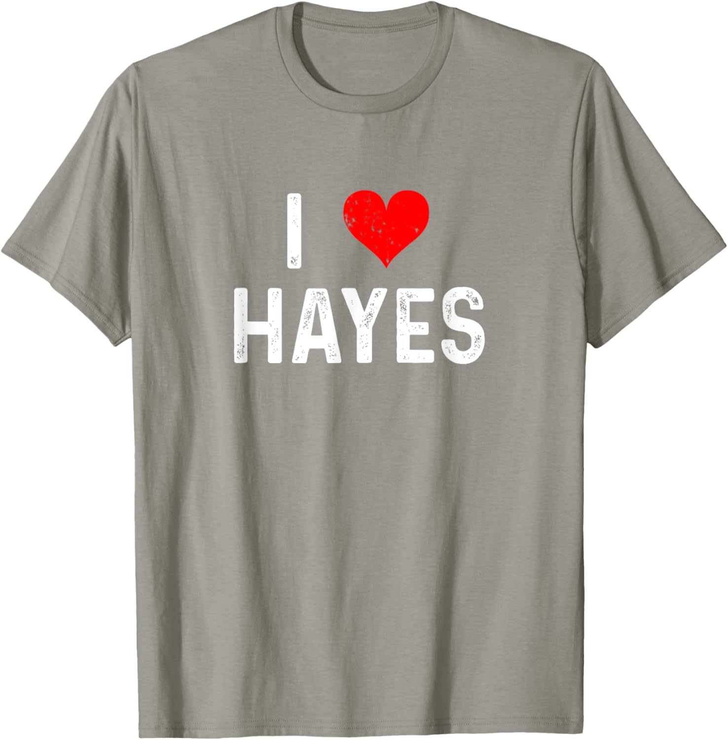 I Love Hayes Heart Distressed T-Shirt - Stylish Casual Wear for Everyone - 4